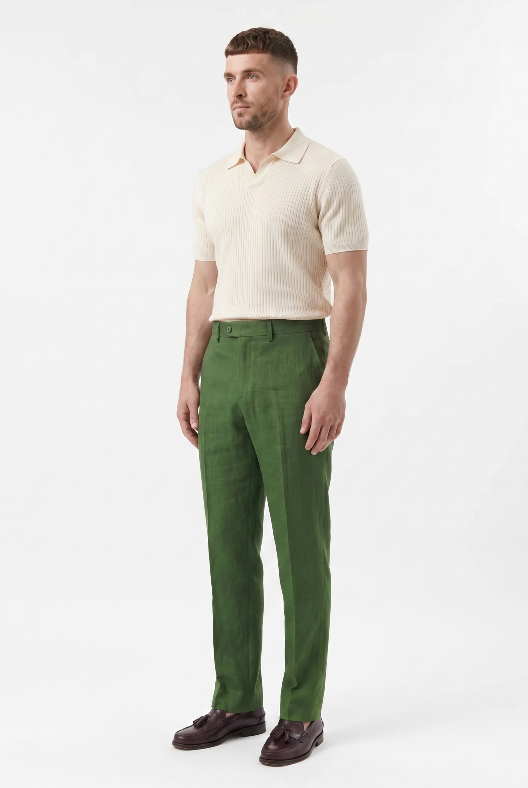 Men's Linen Tailored Trousers | Blackstone London