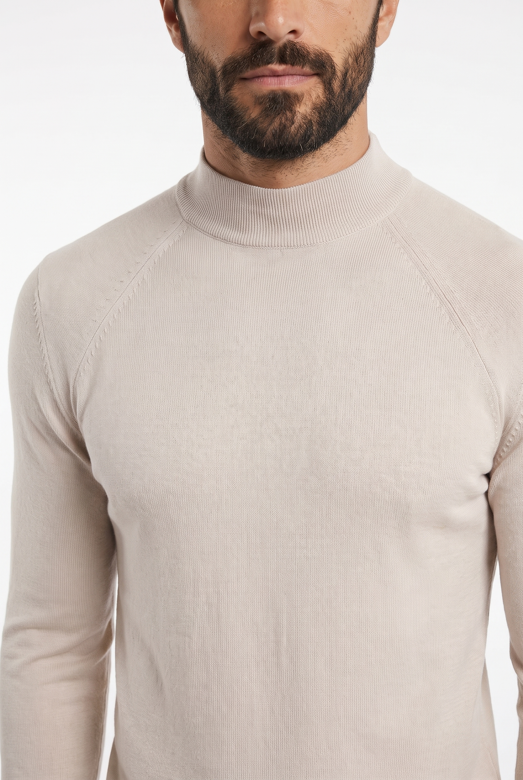 Men's Ultra Fine Cotton Mock Neck Jumper | Blackstone London