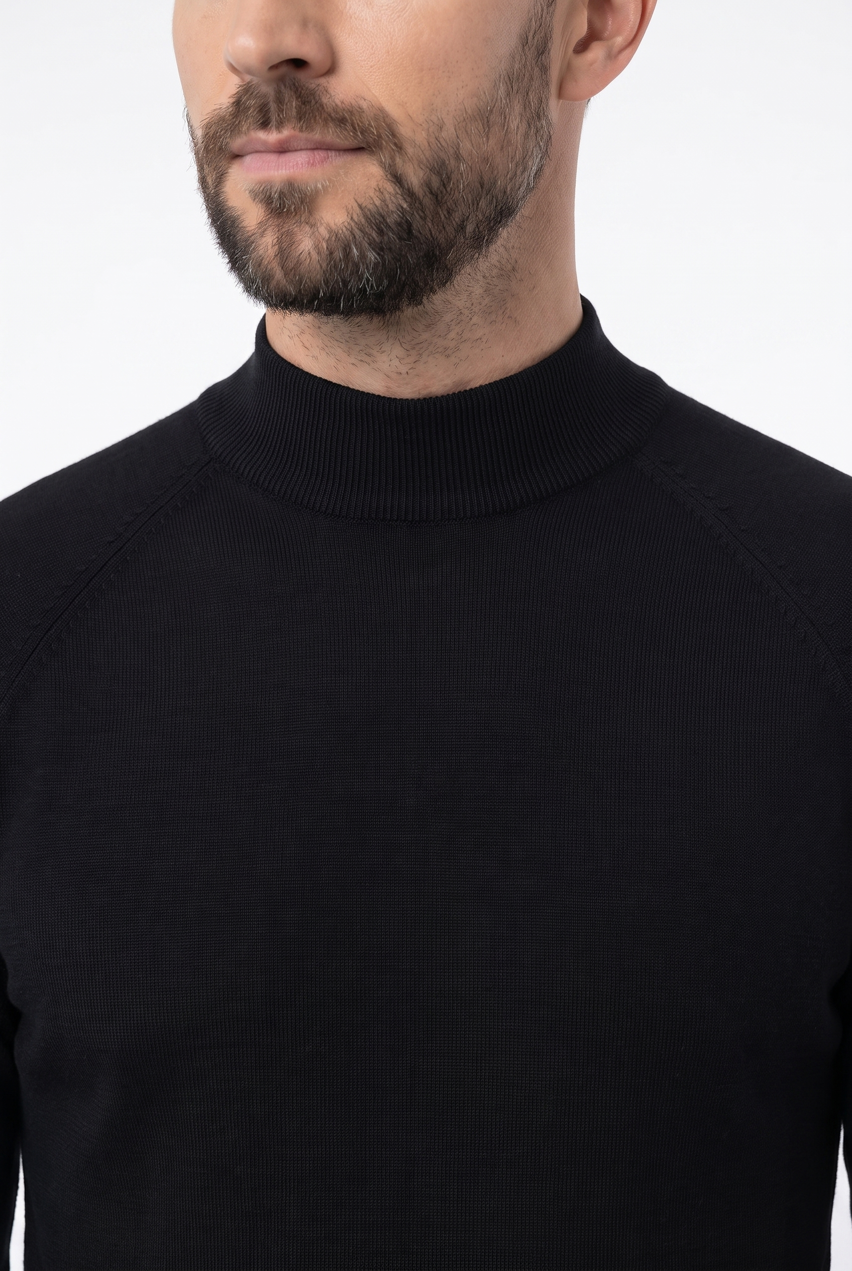 Men's Ultra Fine Cotton Mock Neck Jumper | Blackstone London