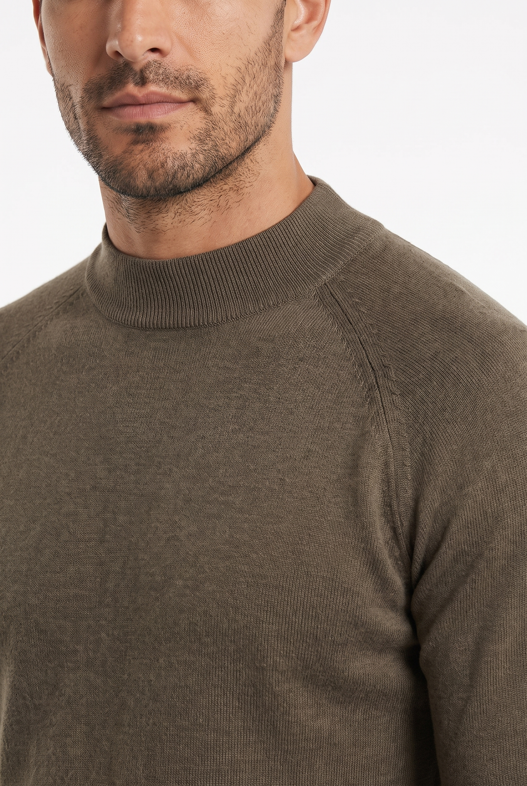 Men's Ultra Fine Cotton Mock Neck Jumper | Blackstone London