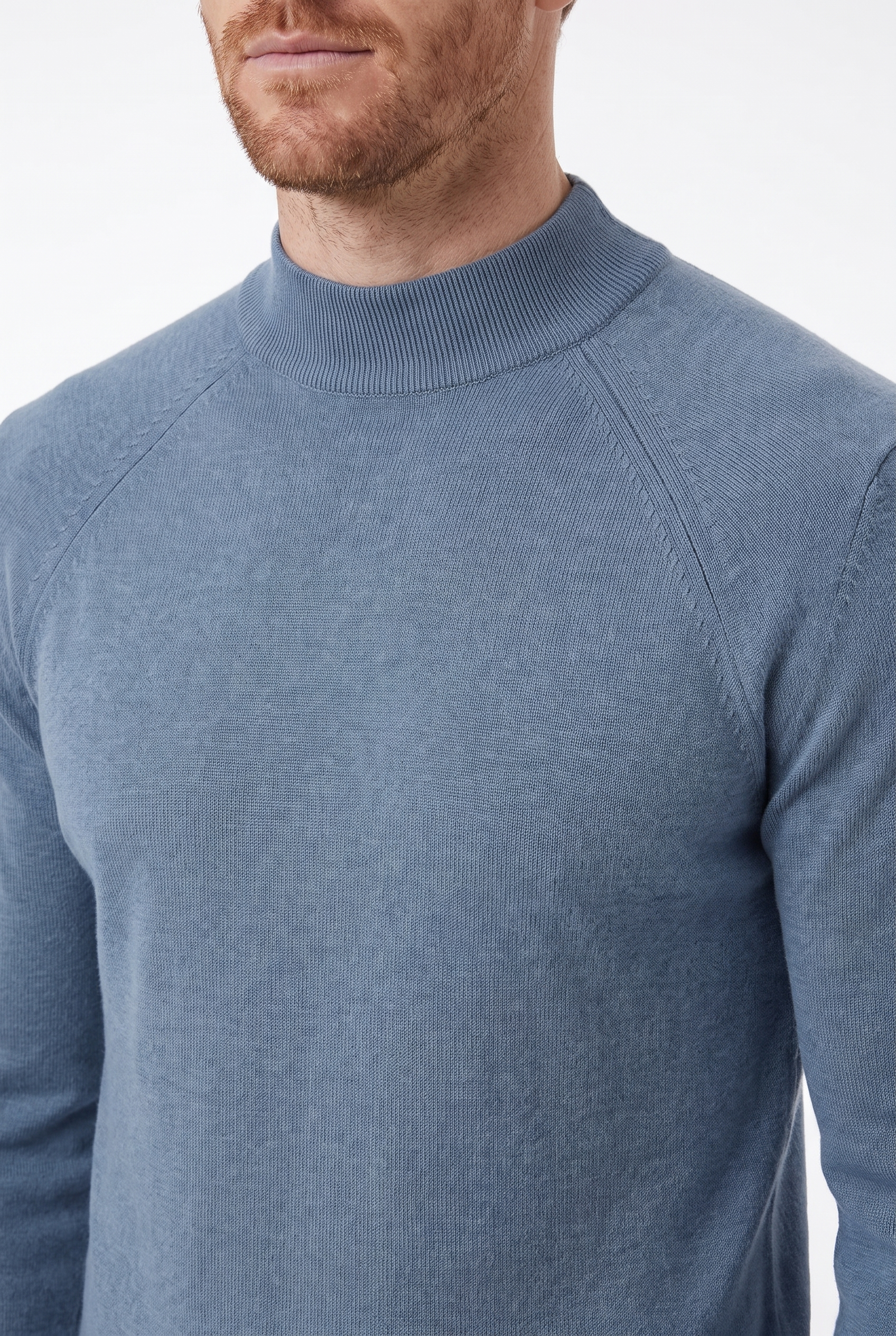 Men's Ultra Fine Cotton Mock Neck Jumper | Blackstone London