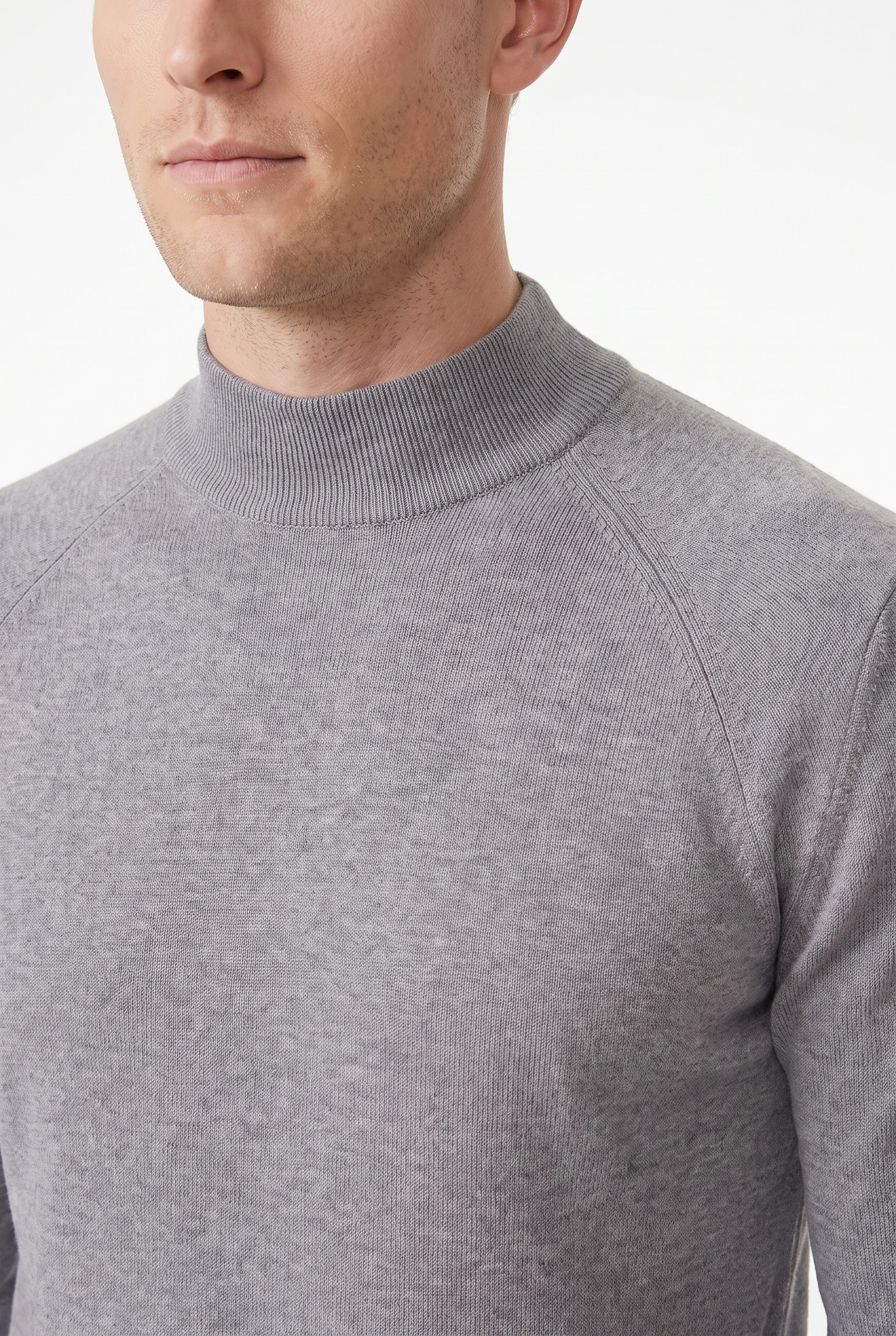 Men's Ultra Fine Cotton Mock Neck Jumper | Blackstone London