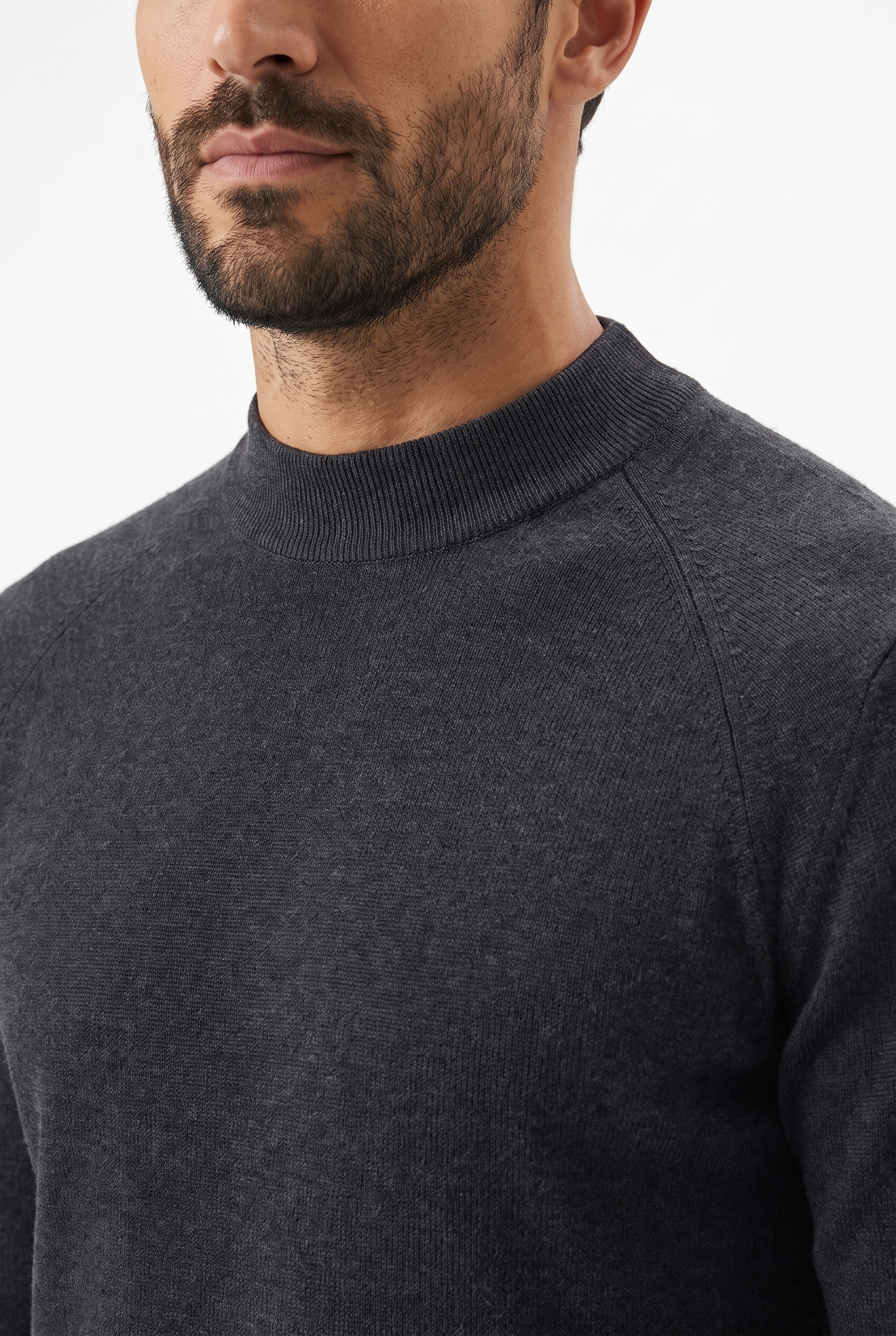 Men's Ultra Fine Cotton Mock Neck Jumper | Blackstone London