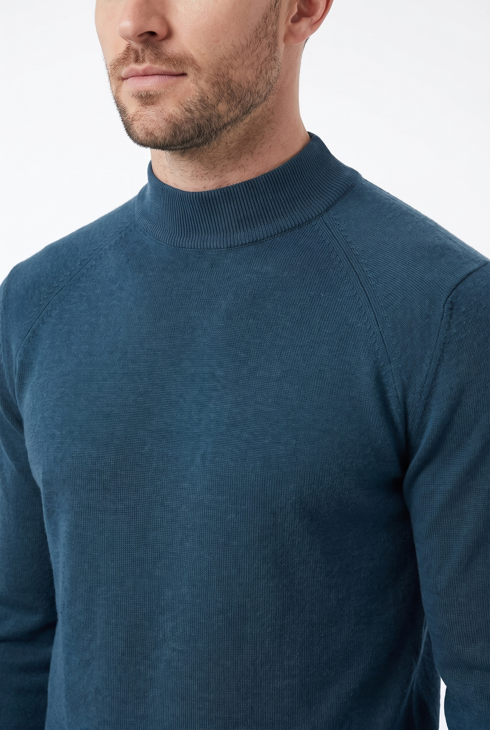 Men's Ultra Fine Cotton Mock Neck Jumper | Blackstone London