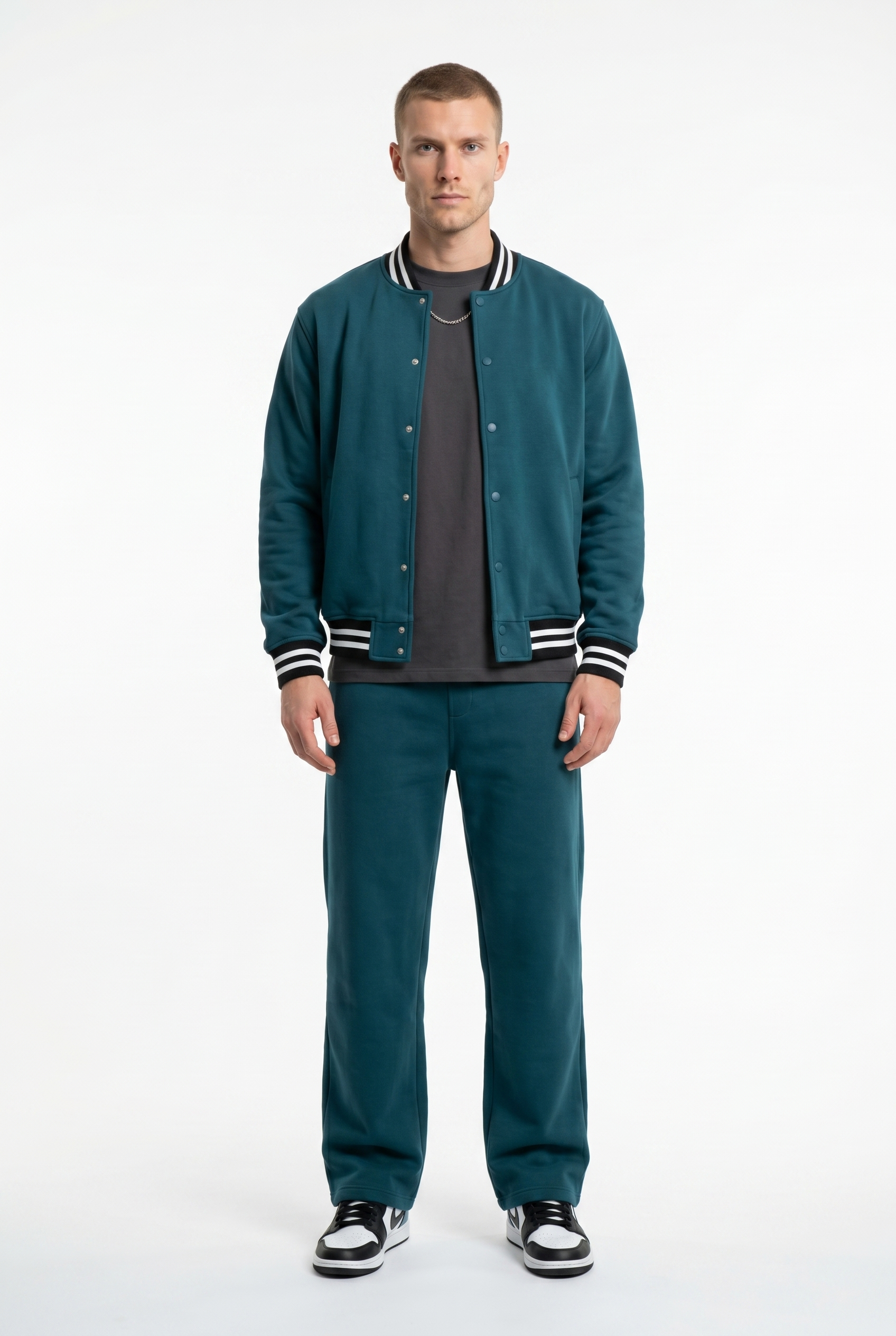 Men's Varsity Bomber Jacket & Joggers 2-Piece Set | Blackstone London