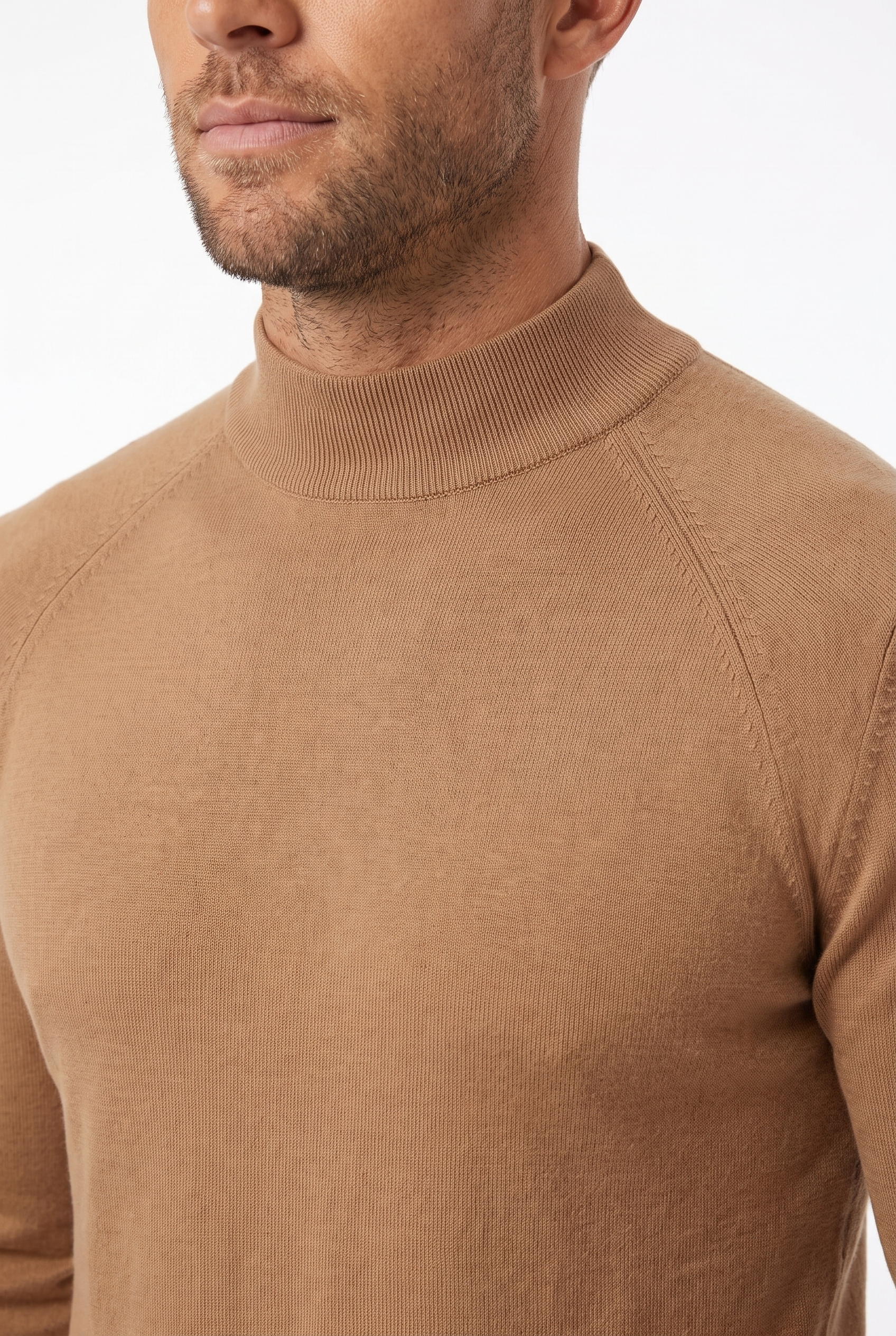 Men's Ultra Fine Cotton Mock Neck Jumper | Blackstone London