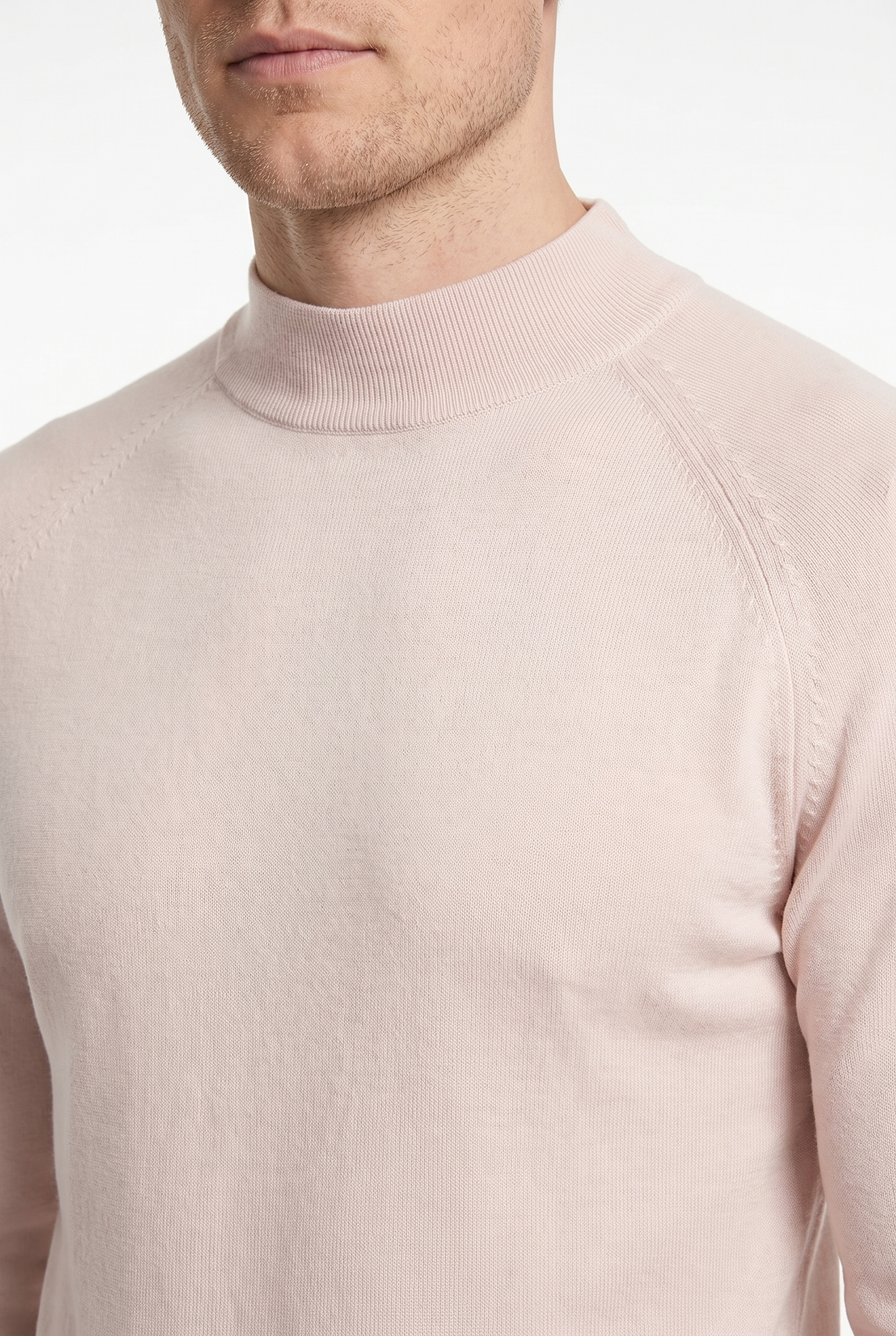 Men's Ultra Fine Cotton Mock Neck Jumper | Blackstone London
