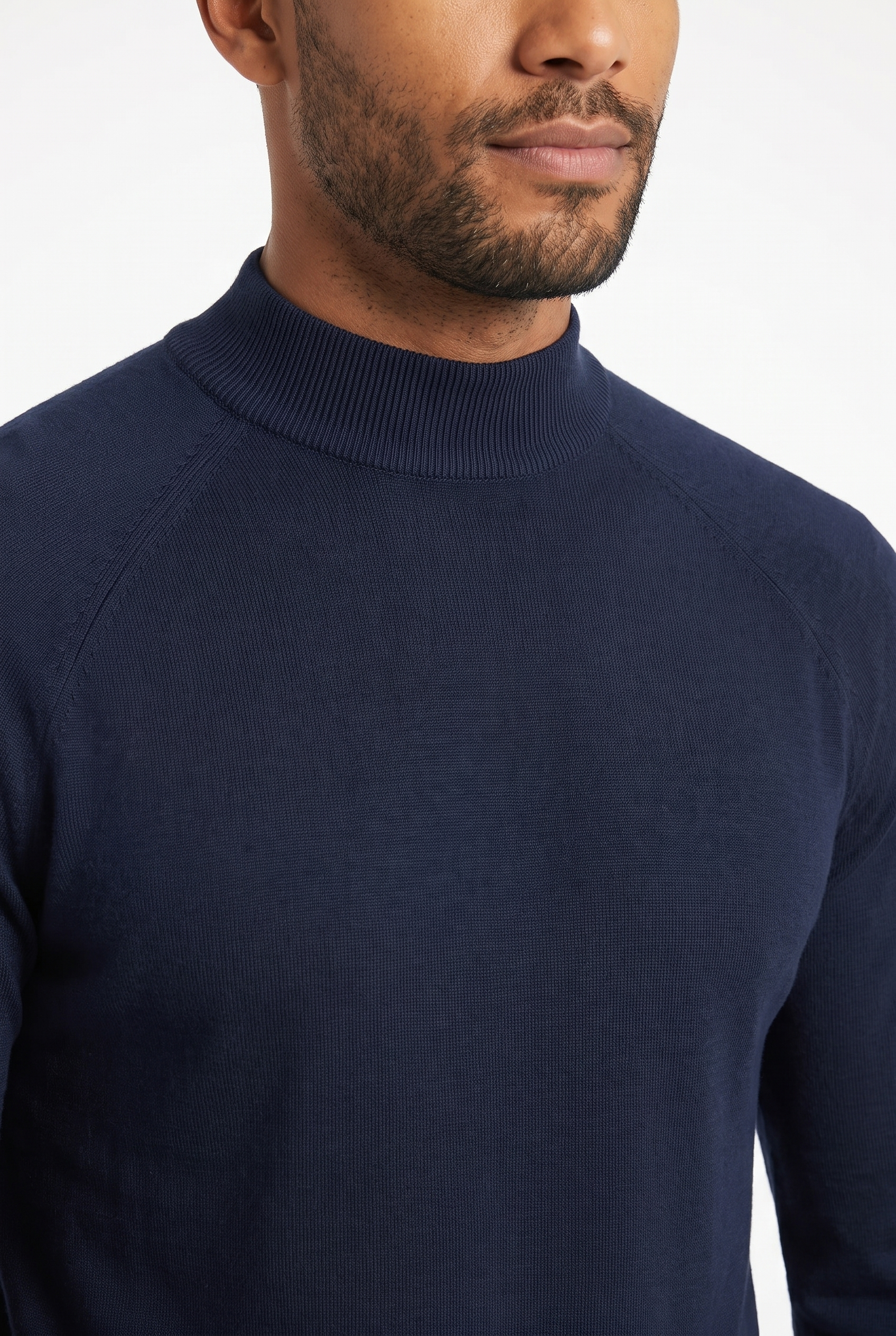 Men's Ultra Fine Cotton Mock Neck Jumper | Blackstone London