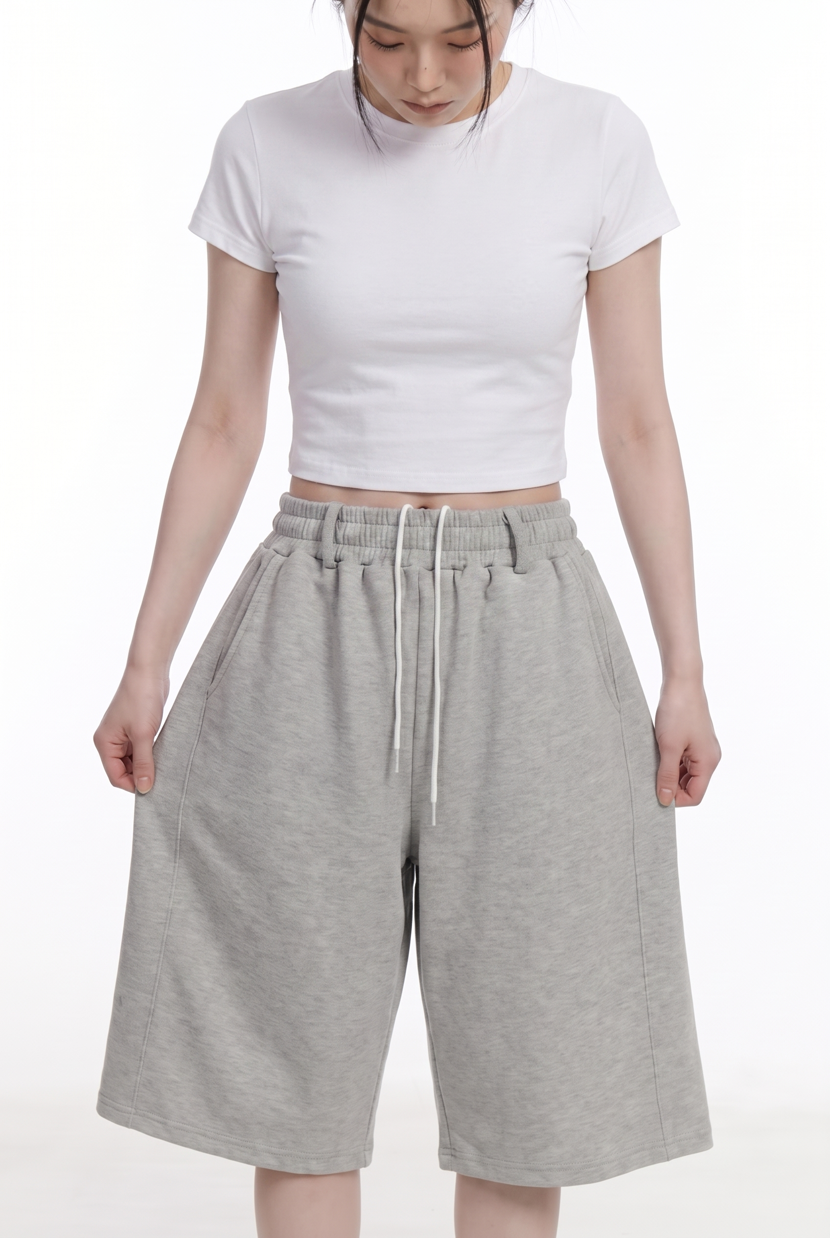 Women's Pleated Baggy Sweat Shorts | Blackstone London