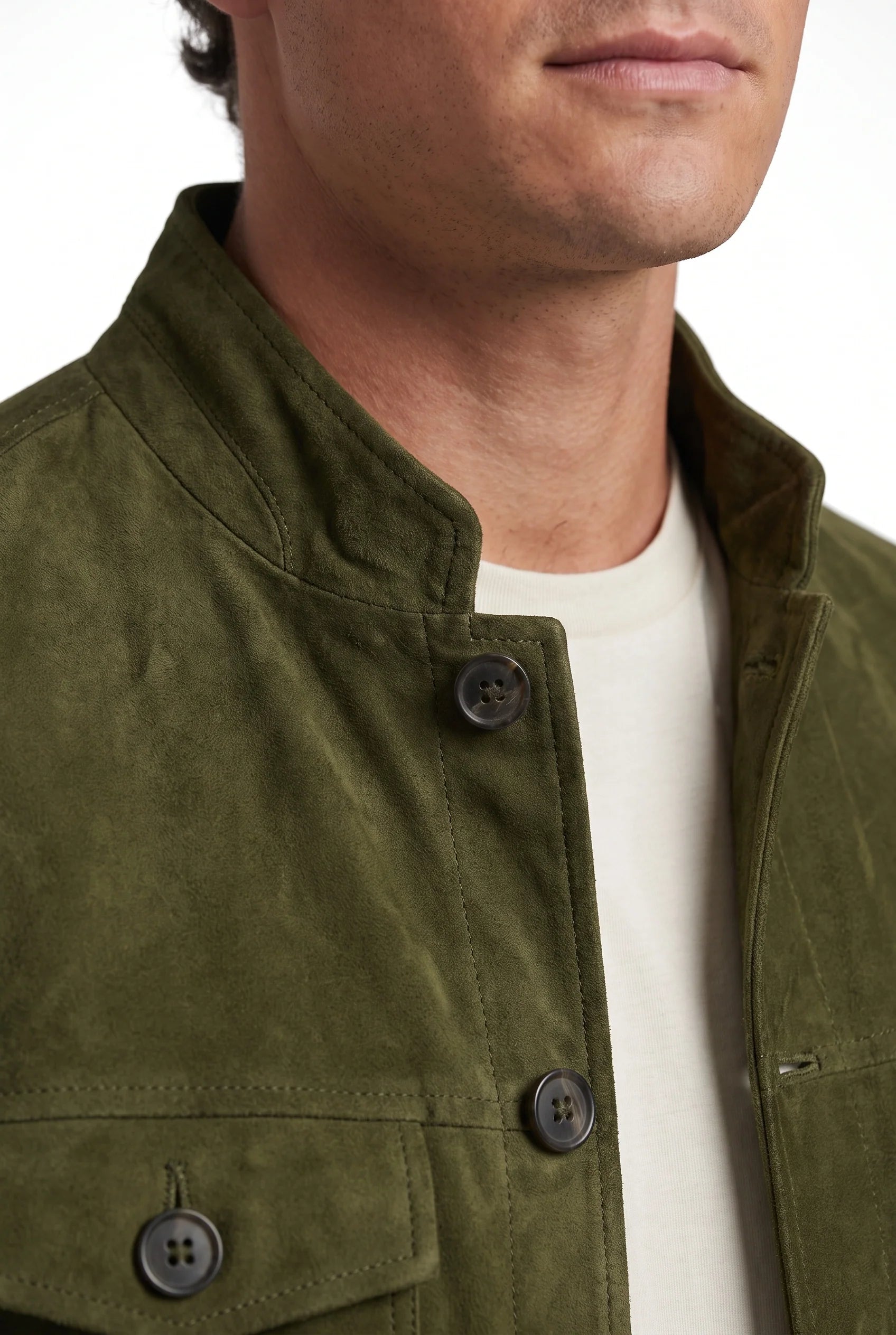 Olive Green Suede