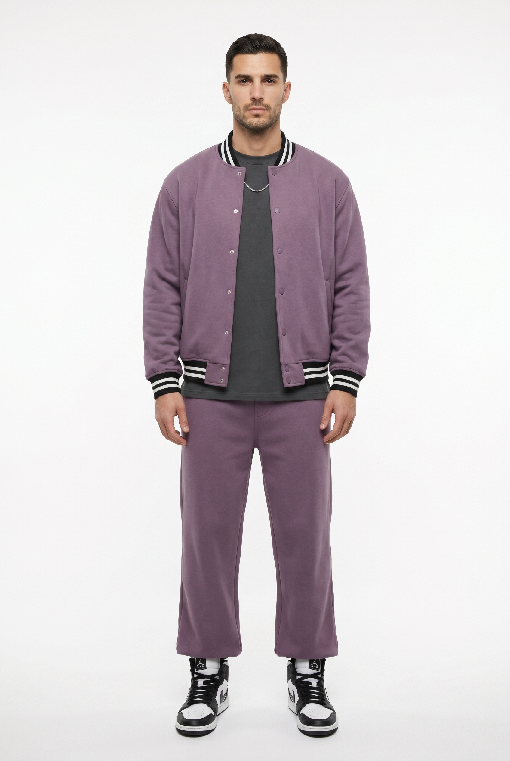 Men's Varsity Bomber Jacket & Joggers 2-Piece Set | Blackstone London