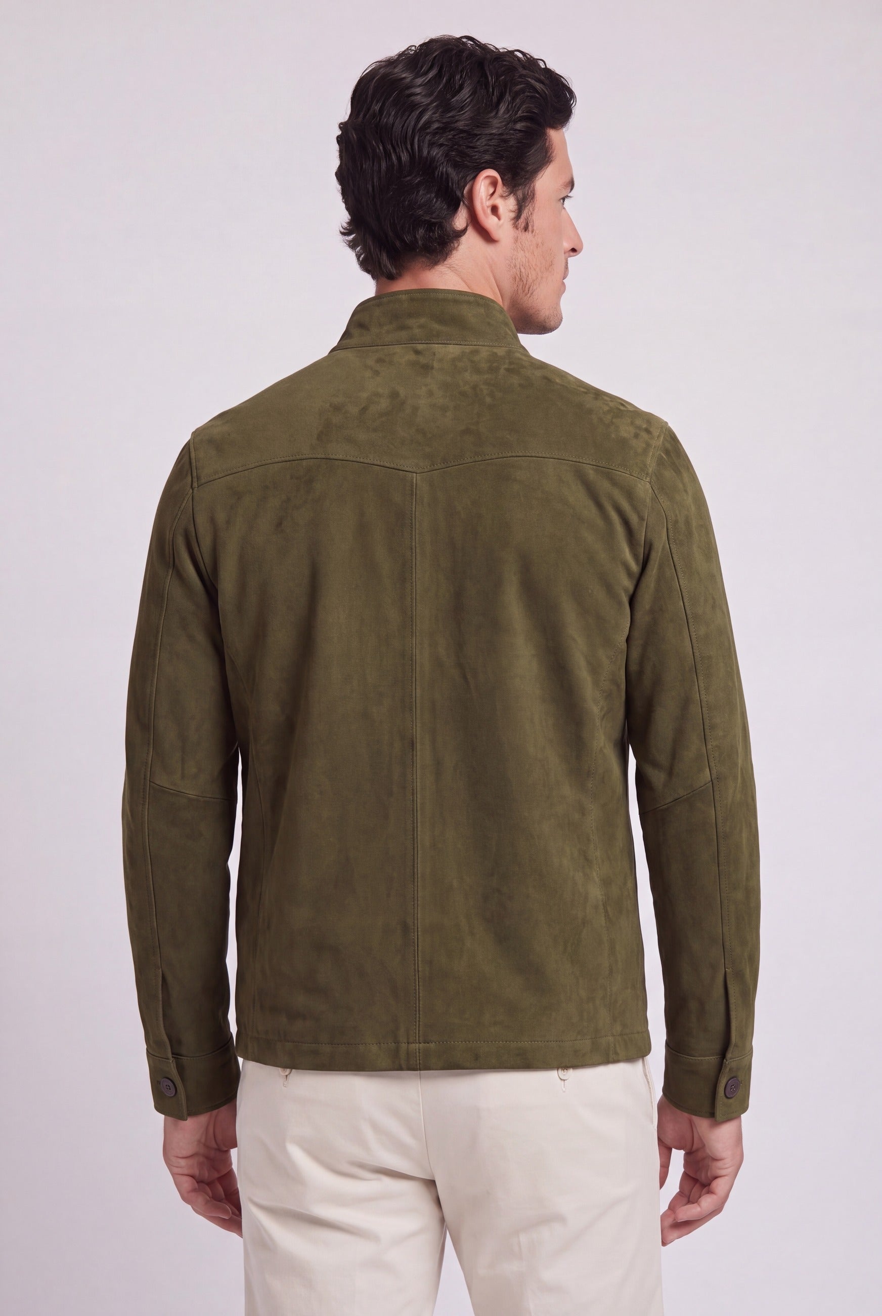 Olive Green Suede