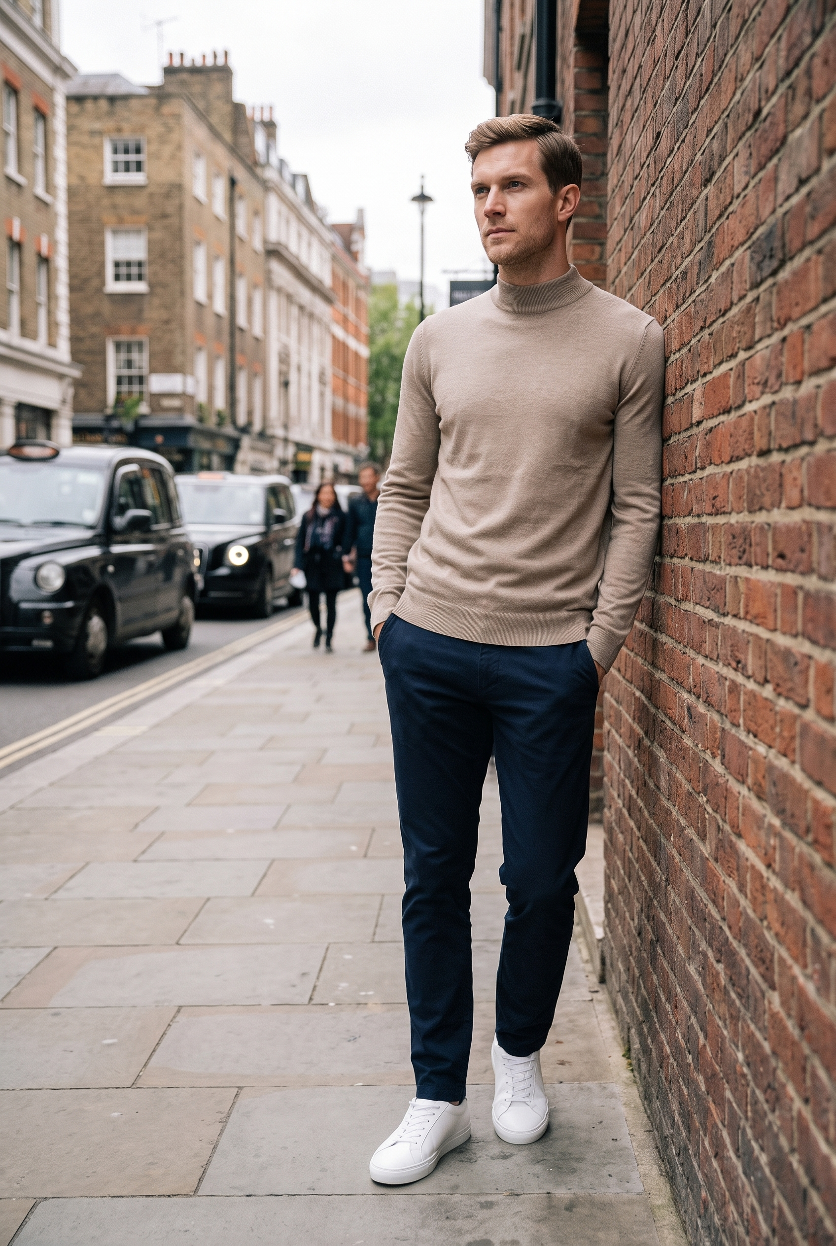 Men's Ultra Fine Cotton Mock Neck Jumper | Blackstone London