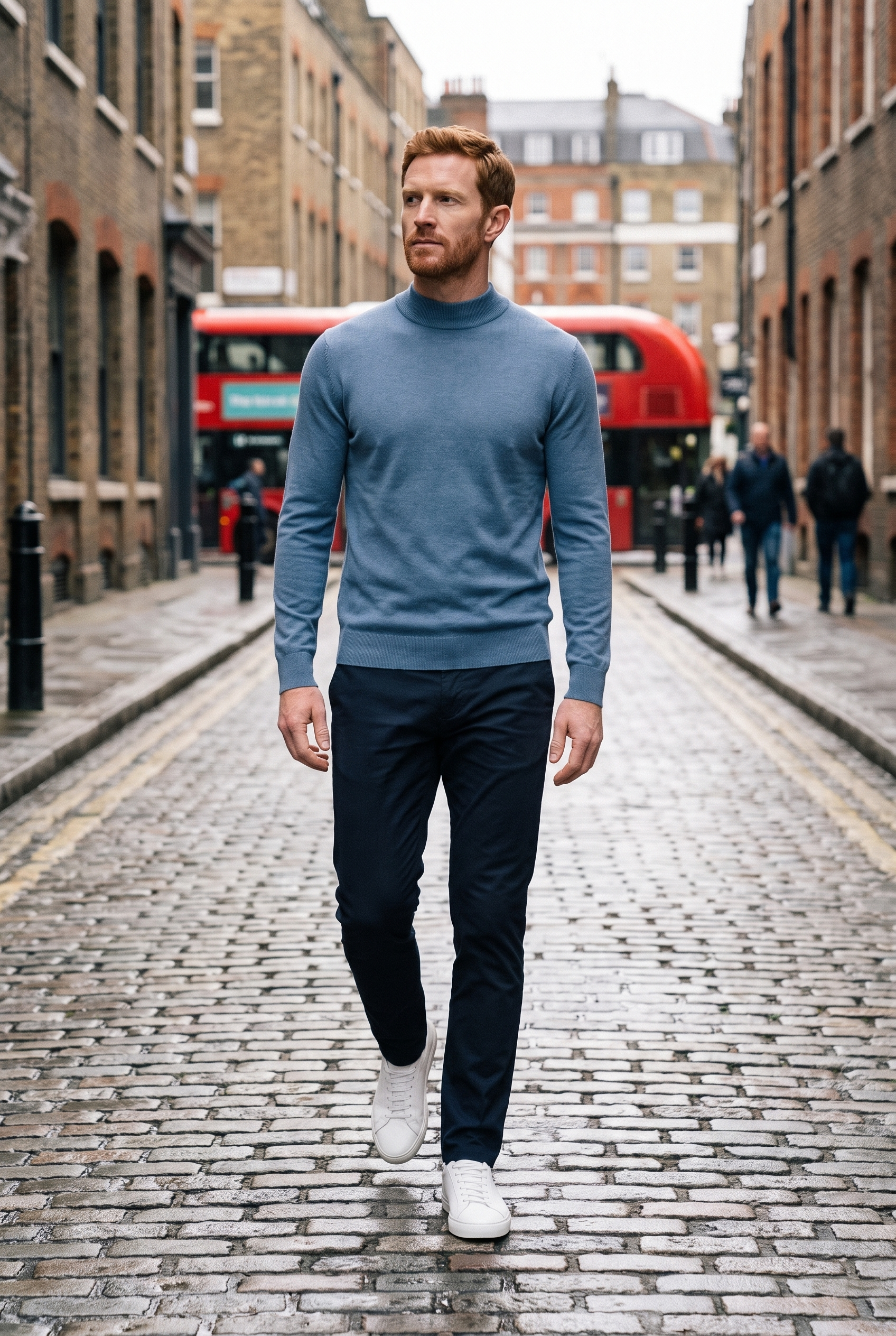 Men's Ultra Fine Cotton Mock Neck Jumper | Blackstone London