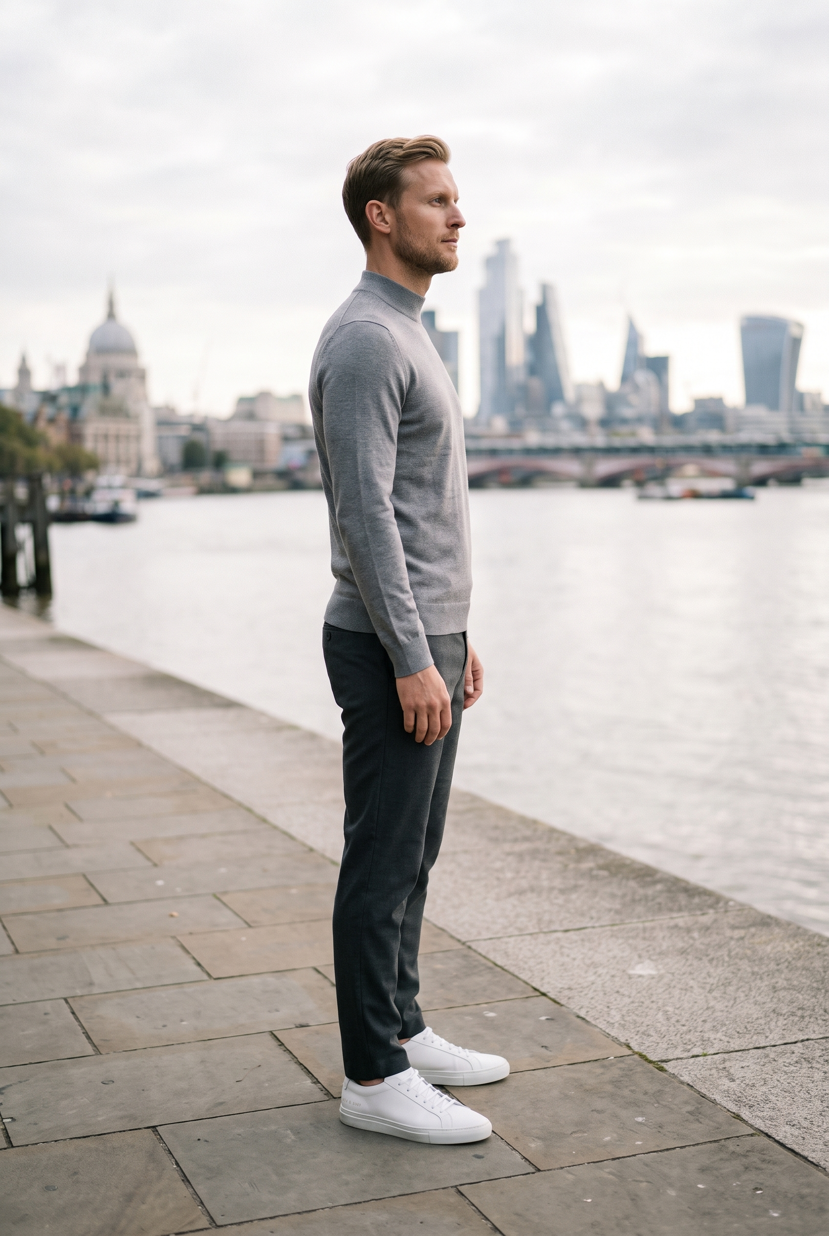 Men's Ultra Fine Cotton Mock Neck Jumper | Blackstone London