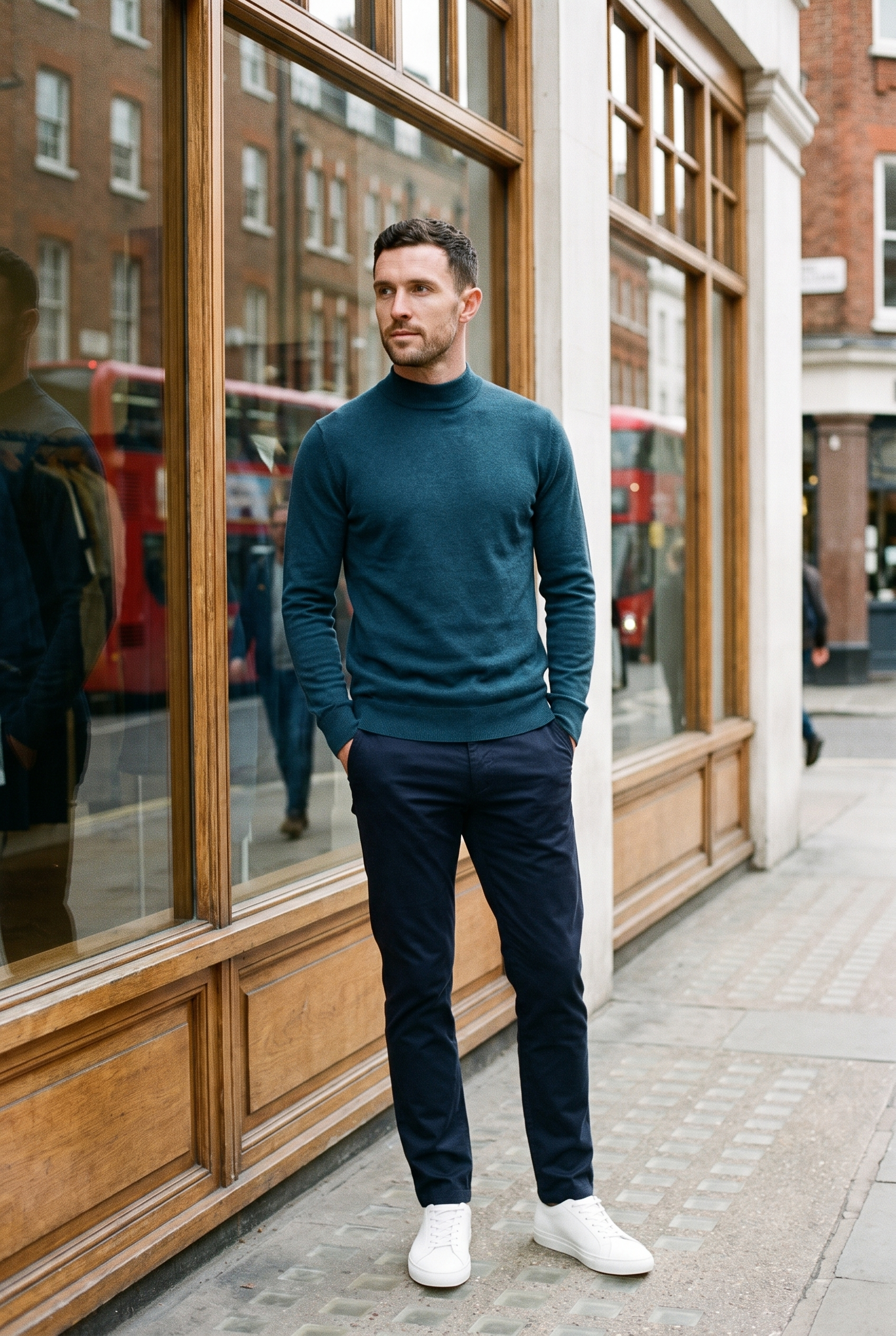 Men's Ultra Fine Cotton Mock Neck Jumper | Blackstone London