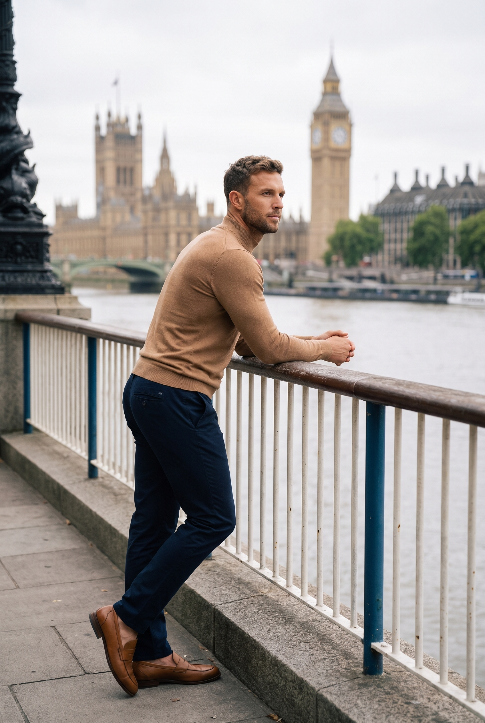 Men's Ultra Fine Cotton Mock Neck Jumper | Blackstone London