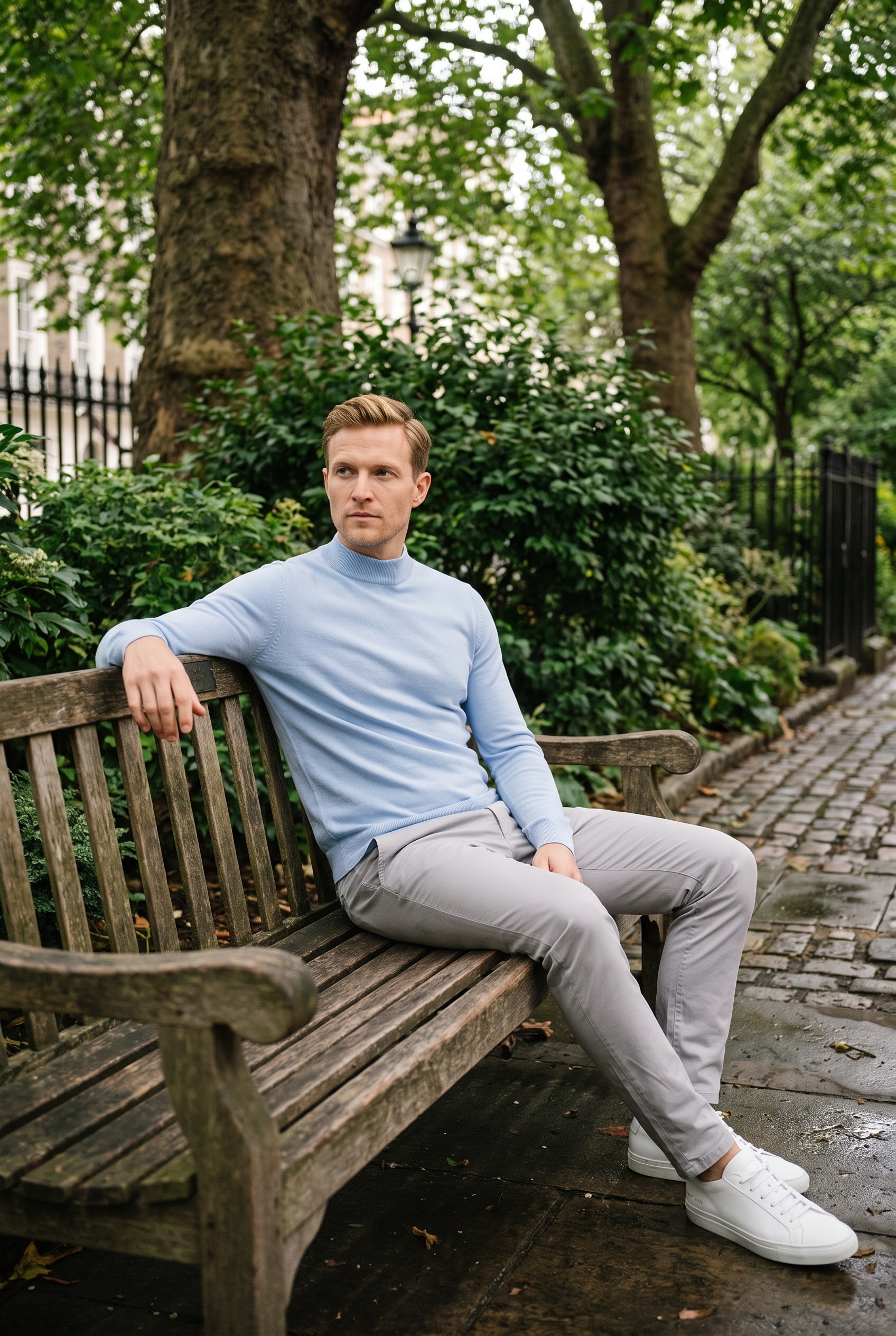 Men's Ultra Fine Cotton Mock Neck Jumper | Blackstone London