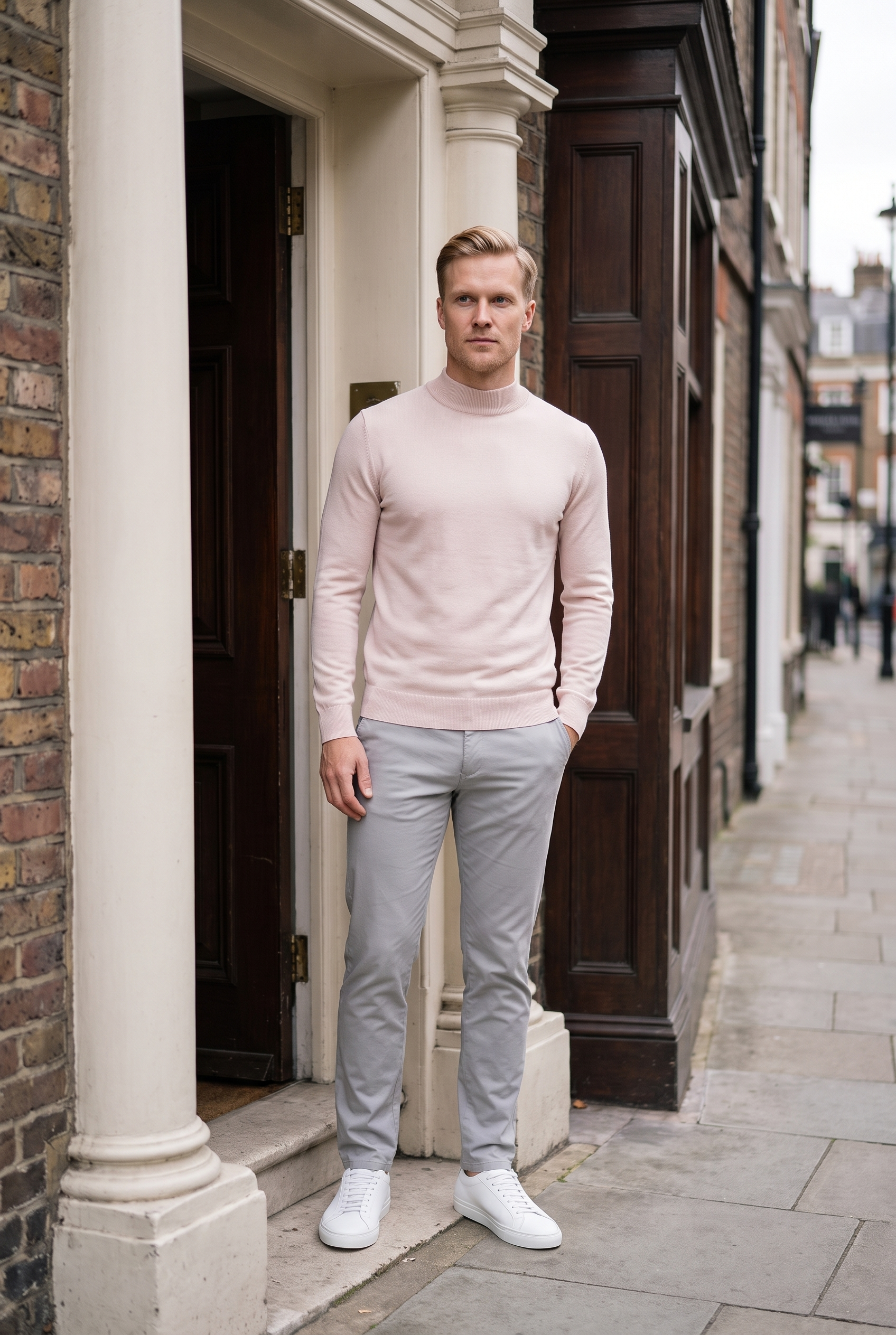 Men's Ultra Fine Cotton Mock Neck Jumper | Blackstone London