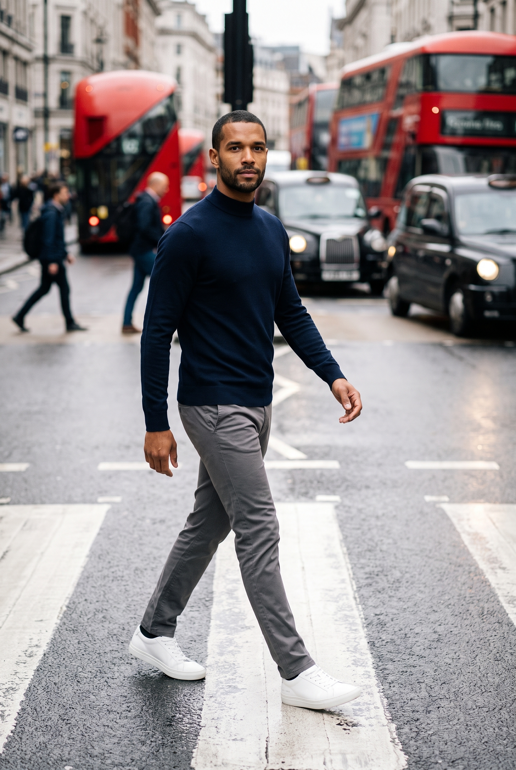 Men's Ultra Fine Cotton Mock Neck Jumper | Blackstone London
