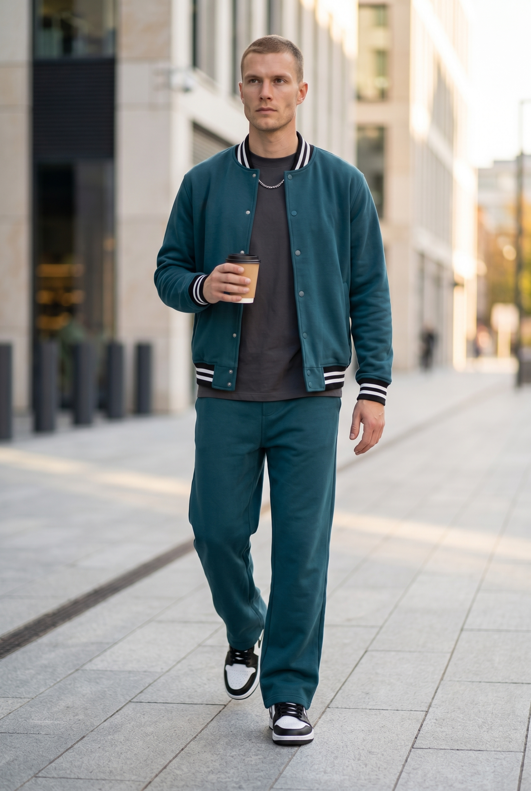 Men's Varsity Bomber Jacket & Joggers 2-Piece Set | Blackstone London