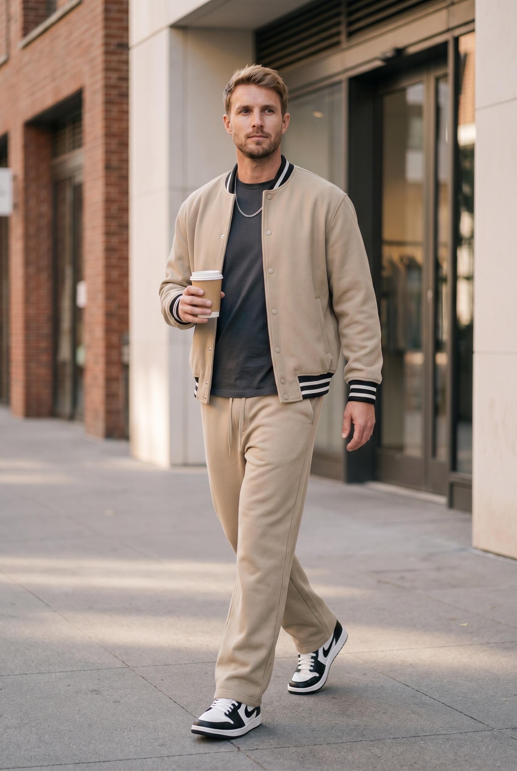Men's Varsity Bomber Jacket & Joggers 2-Piece Set | Blackstone London