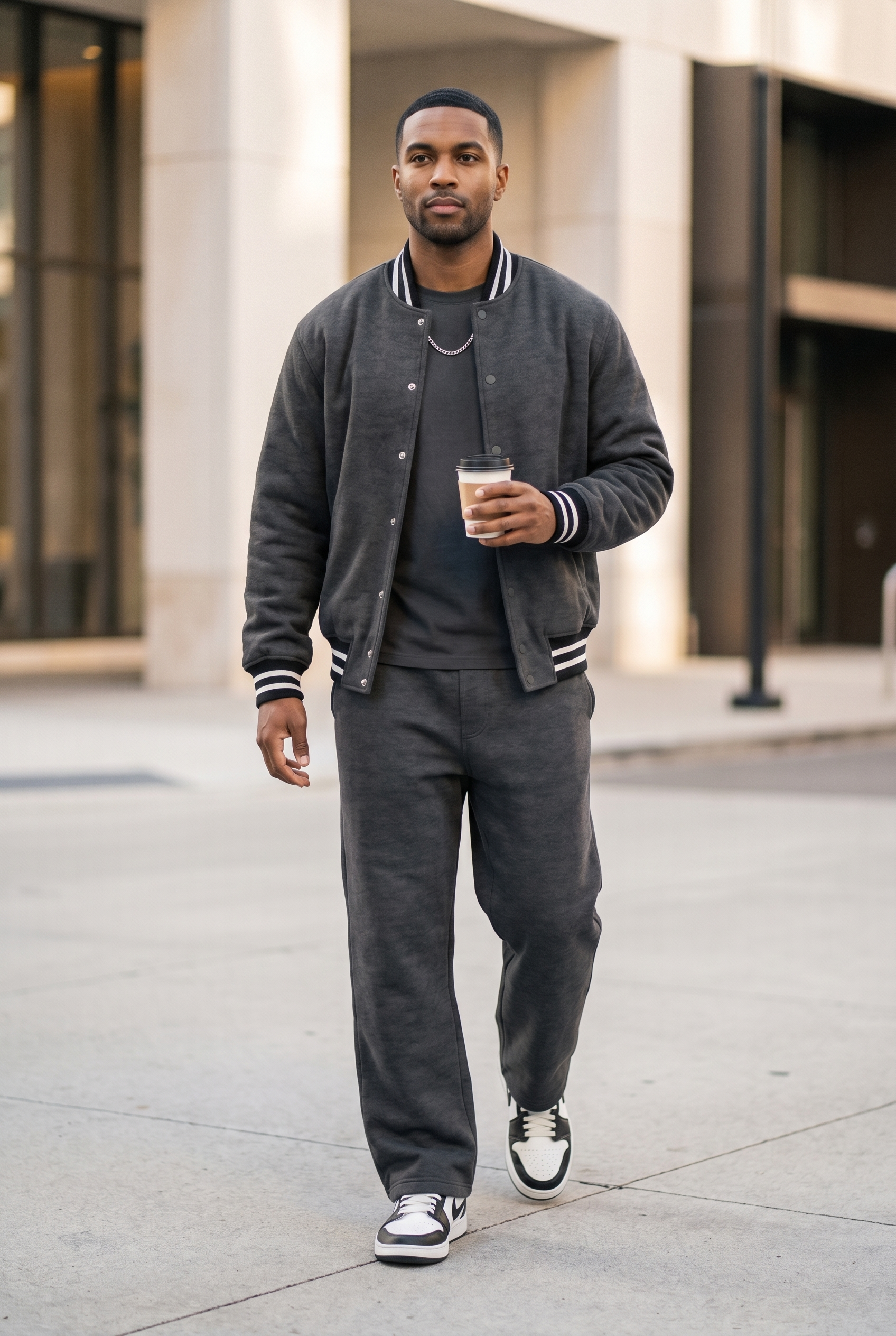 Men's Varsity Bomber Jacket & Joggers 2-Piece Set | Blackstone London