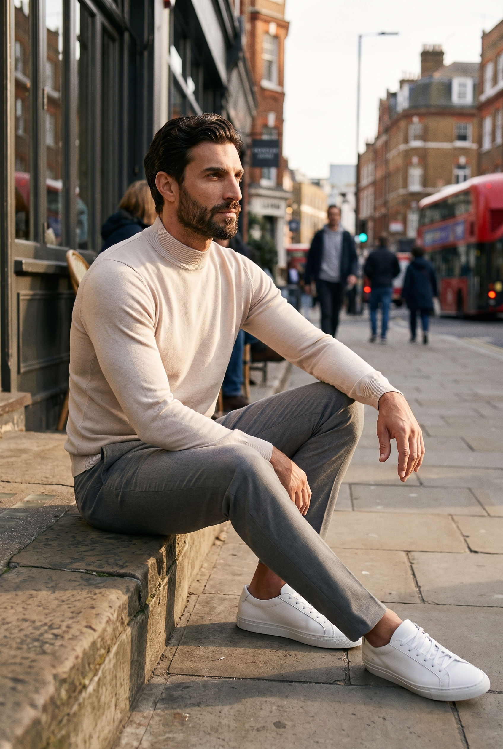 Men's Ultra Fine Cotton Mock Neck Jumper | Blackstone London