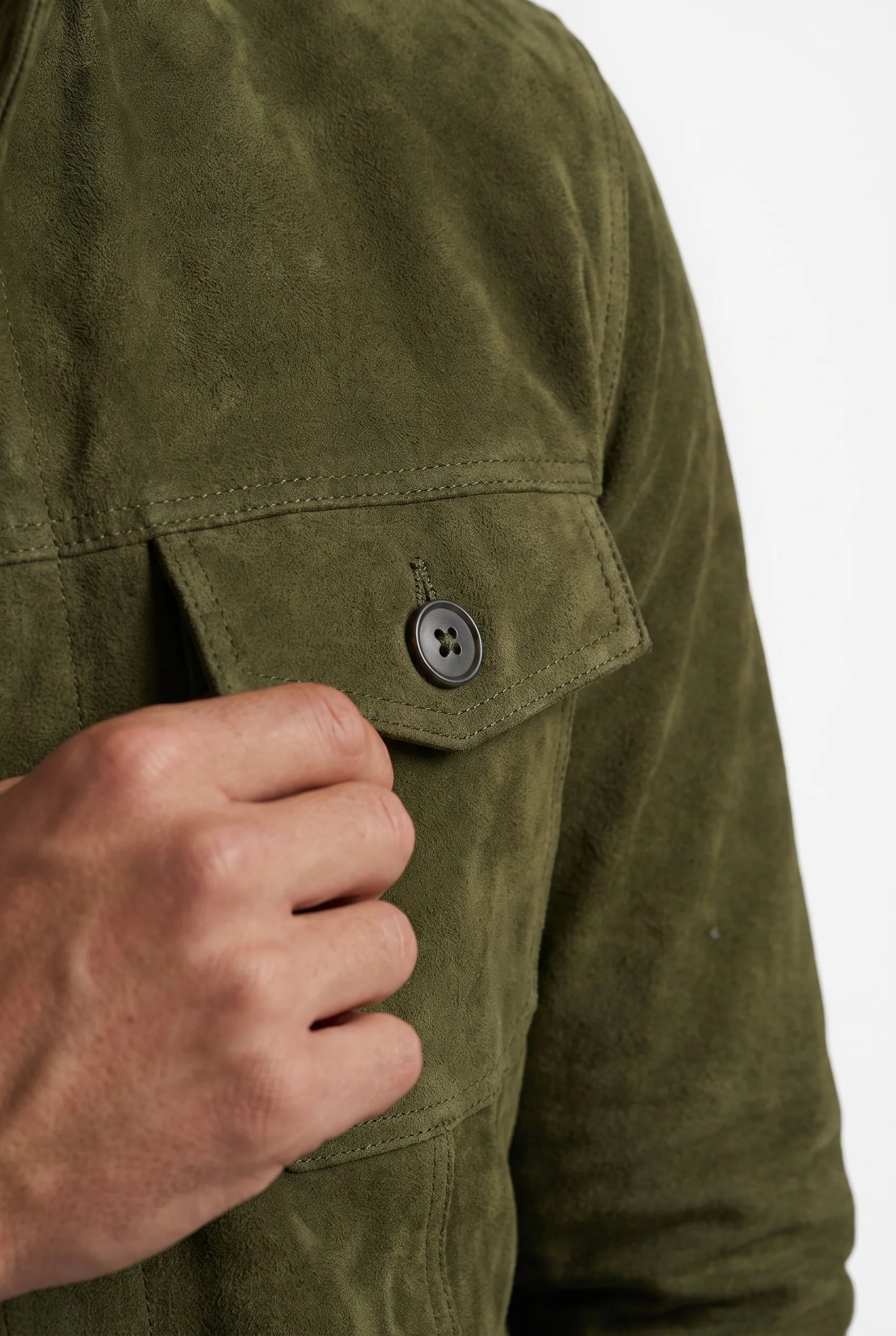 Olive Green Suede