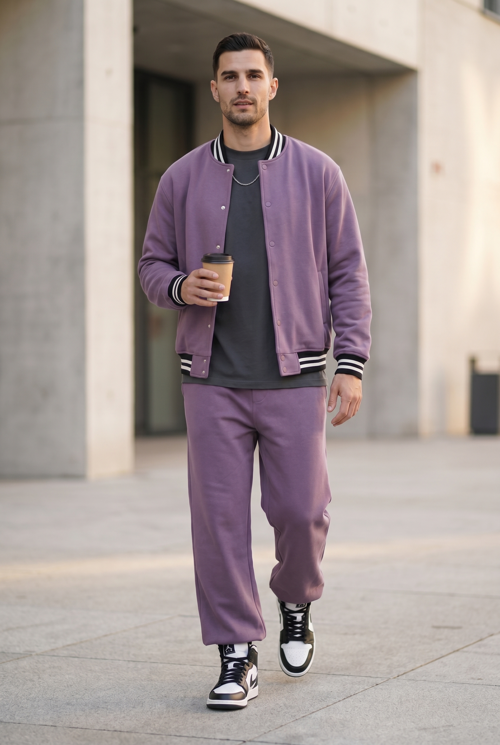Men's Varsity Bomber Jacket & Joggers 2-Piece Set | Blackstone London