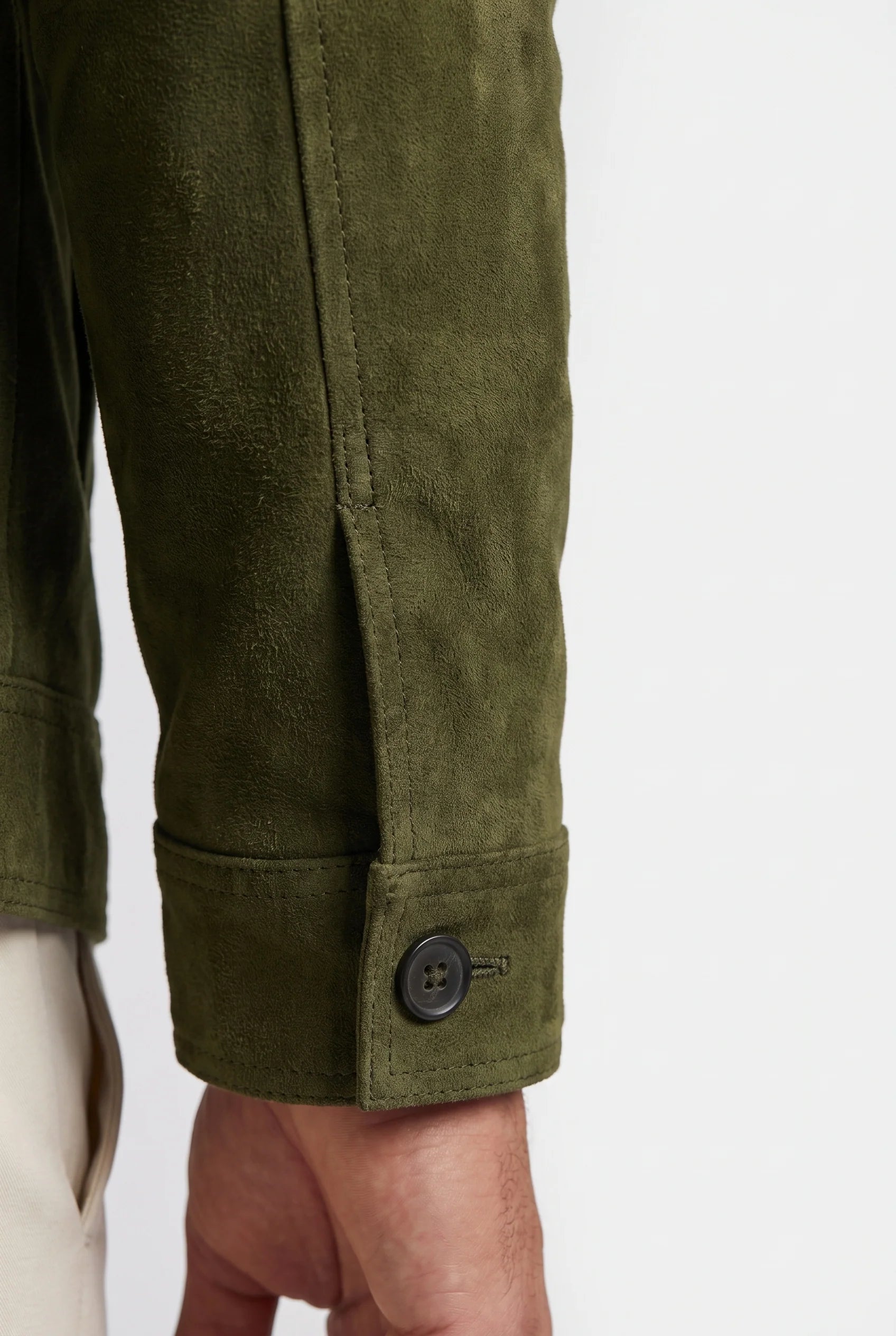 Olive Green Suede
