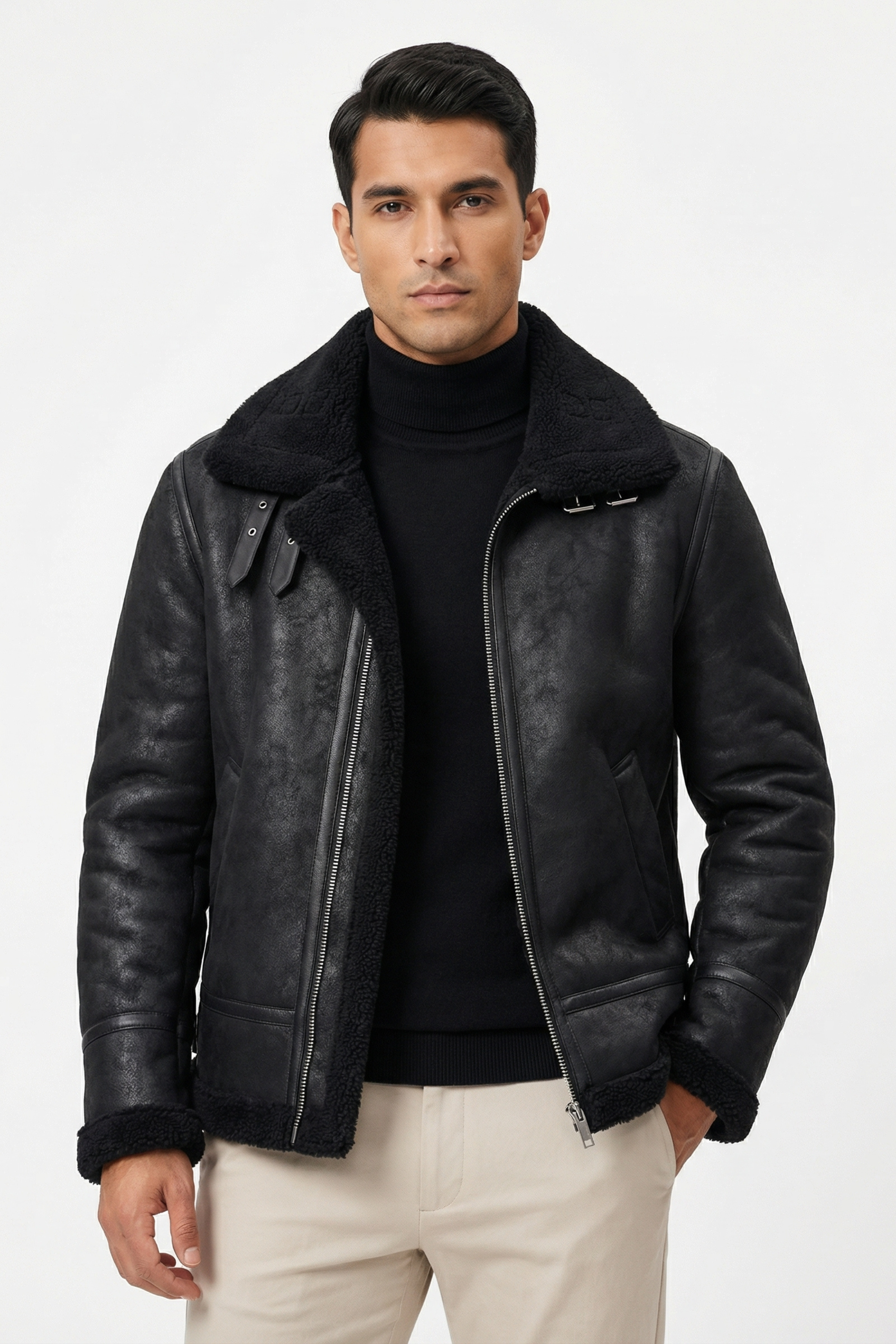 THE STAFFORD MENS LEATHER JACKET