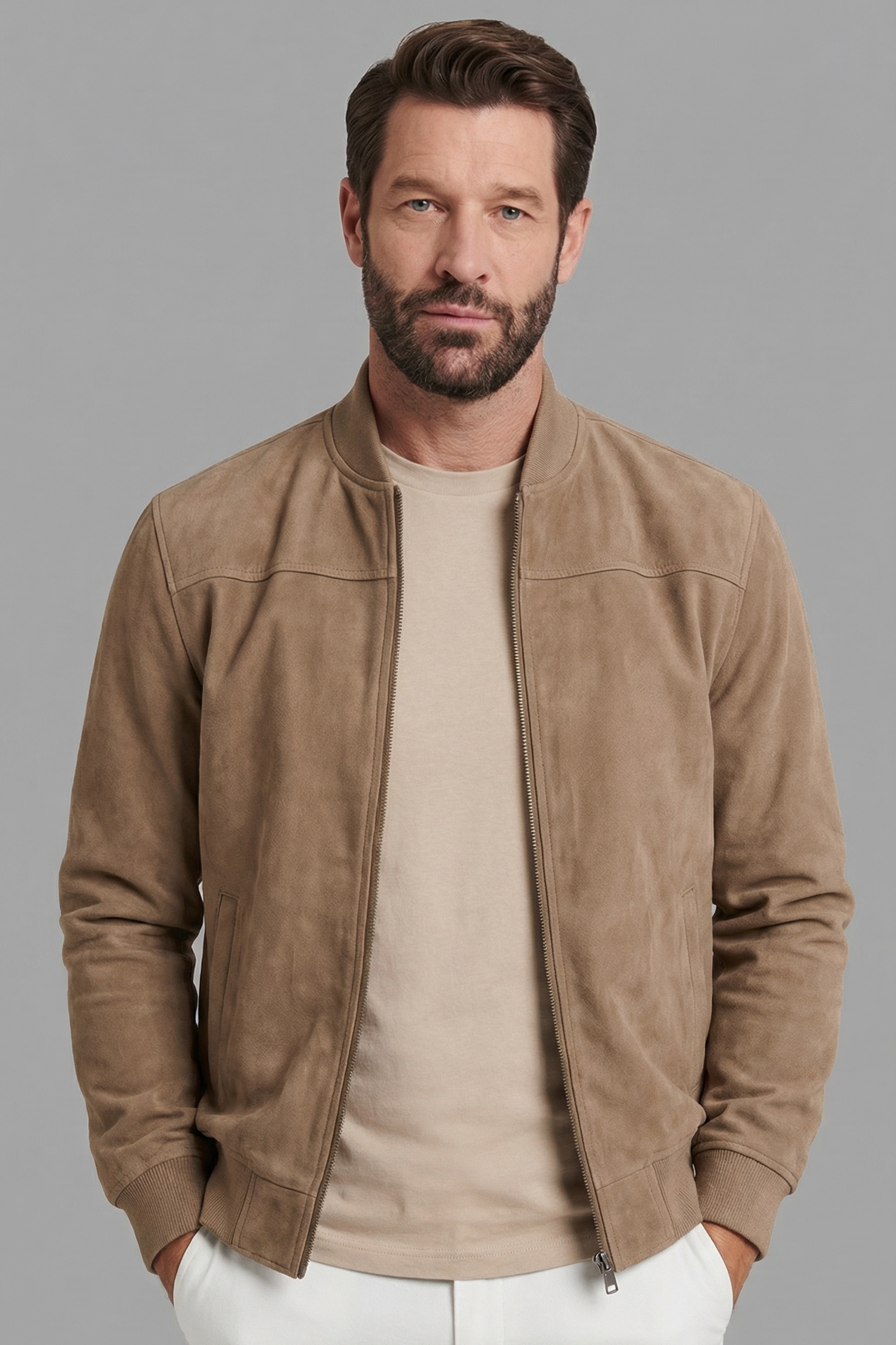 THE ASHFORD MENS SUEDE BOMBER JACKET