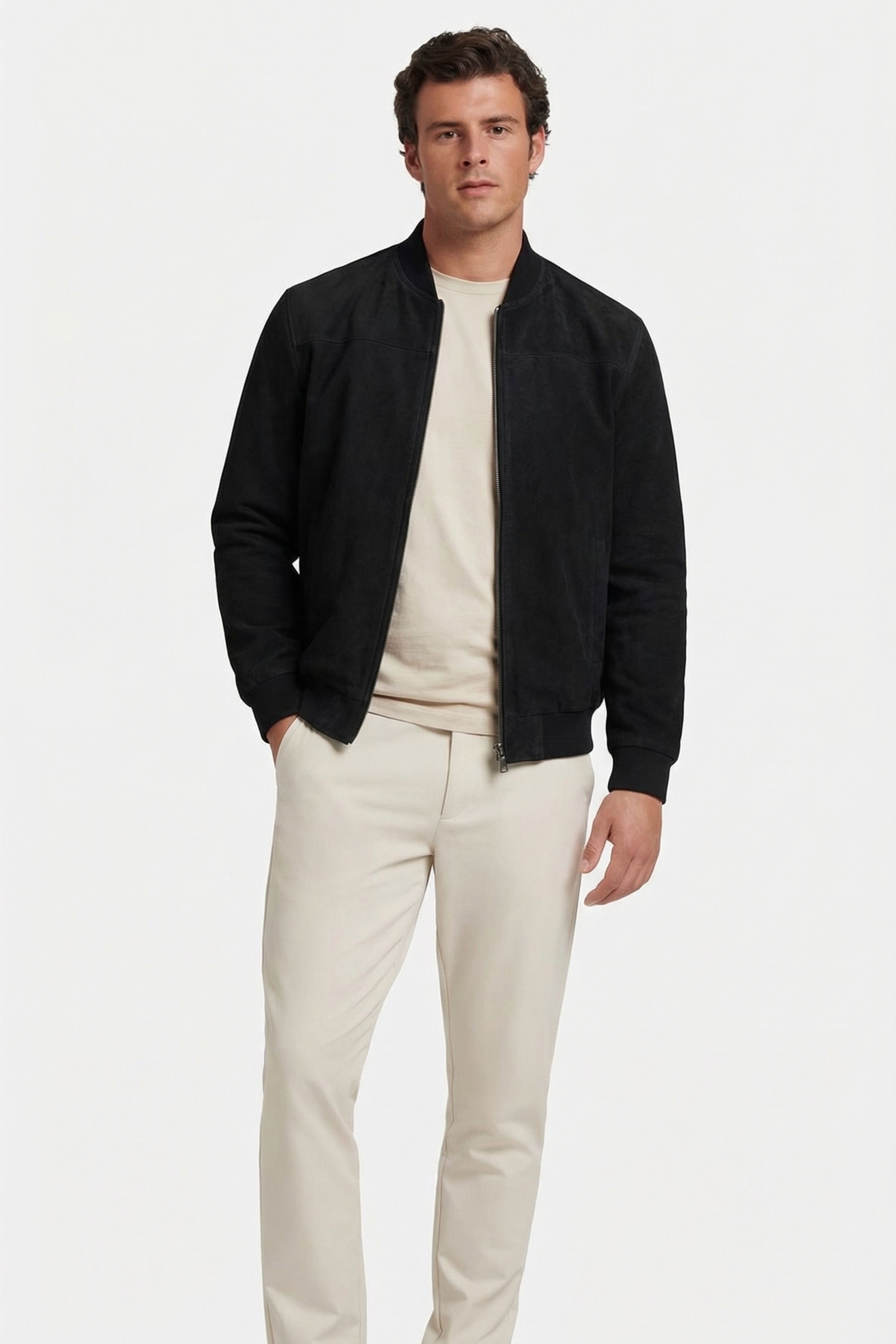 THE ASHFORD MENS SUEDE BOMBER JACKET