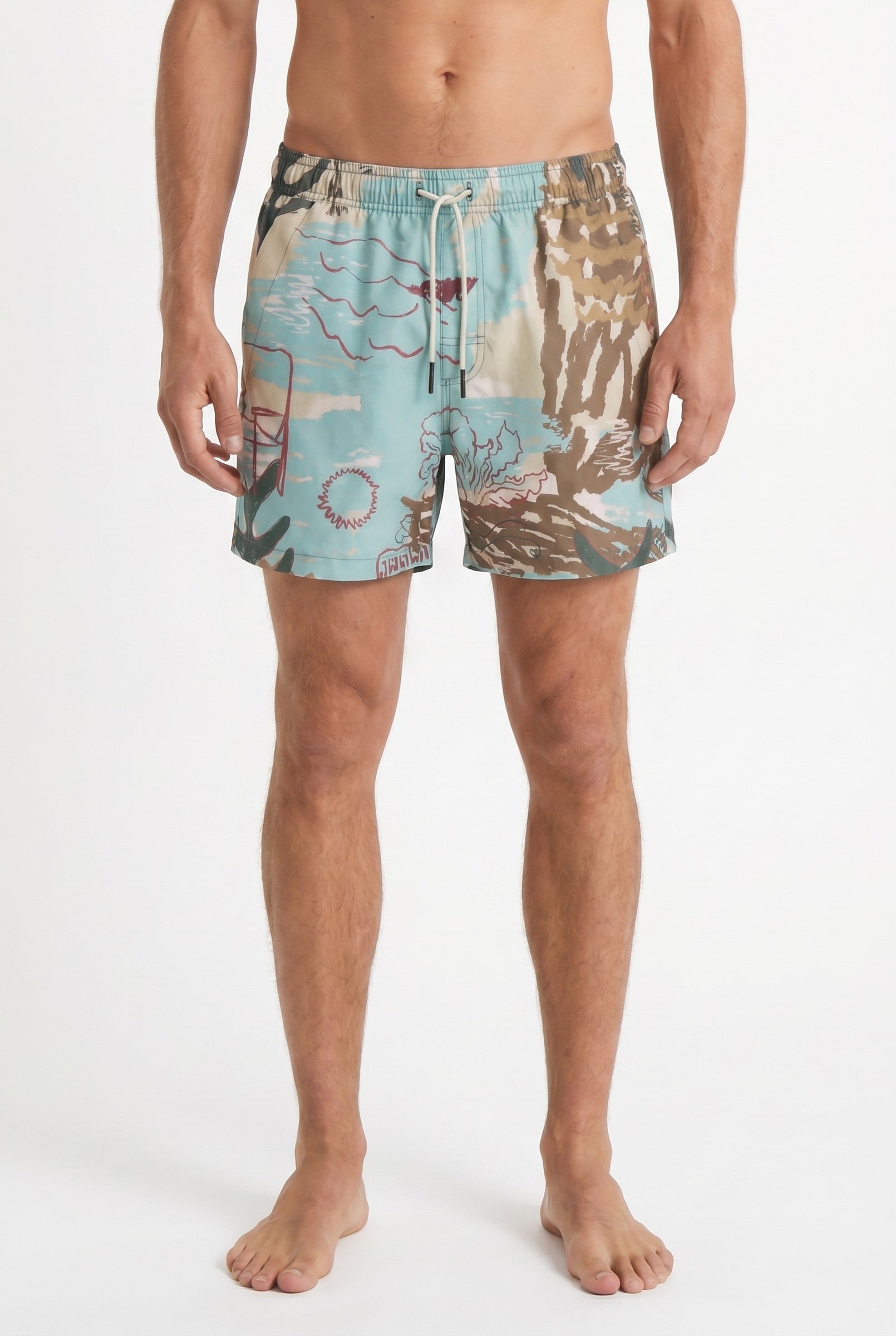 Men's Aqua Camo Swim Shorts | Blackstone London