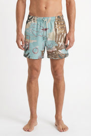 Men's Aqua Camo Swim Shorts | Blackstone London