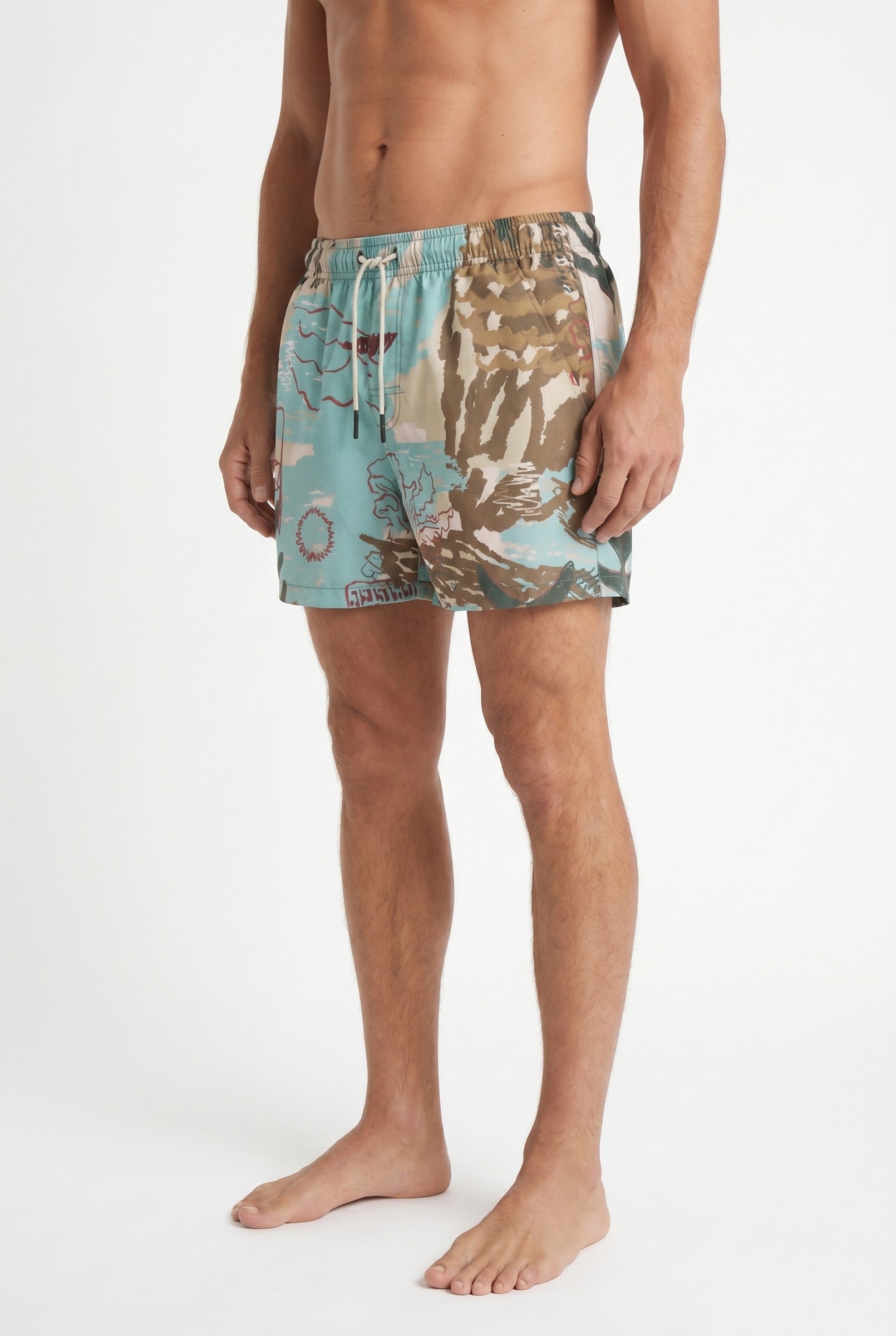 Men's Aqua Camo Swim Shorts | Blackstone London
