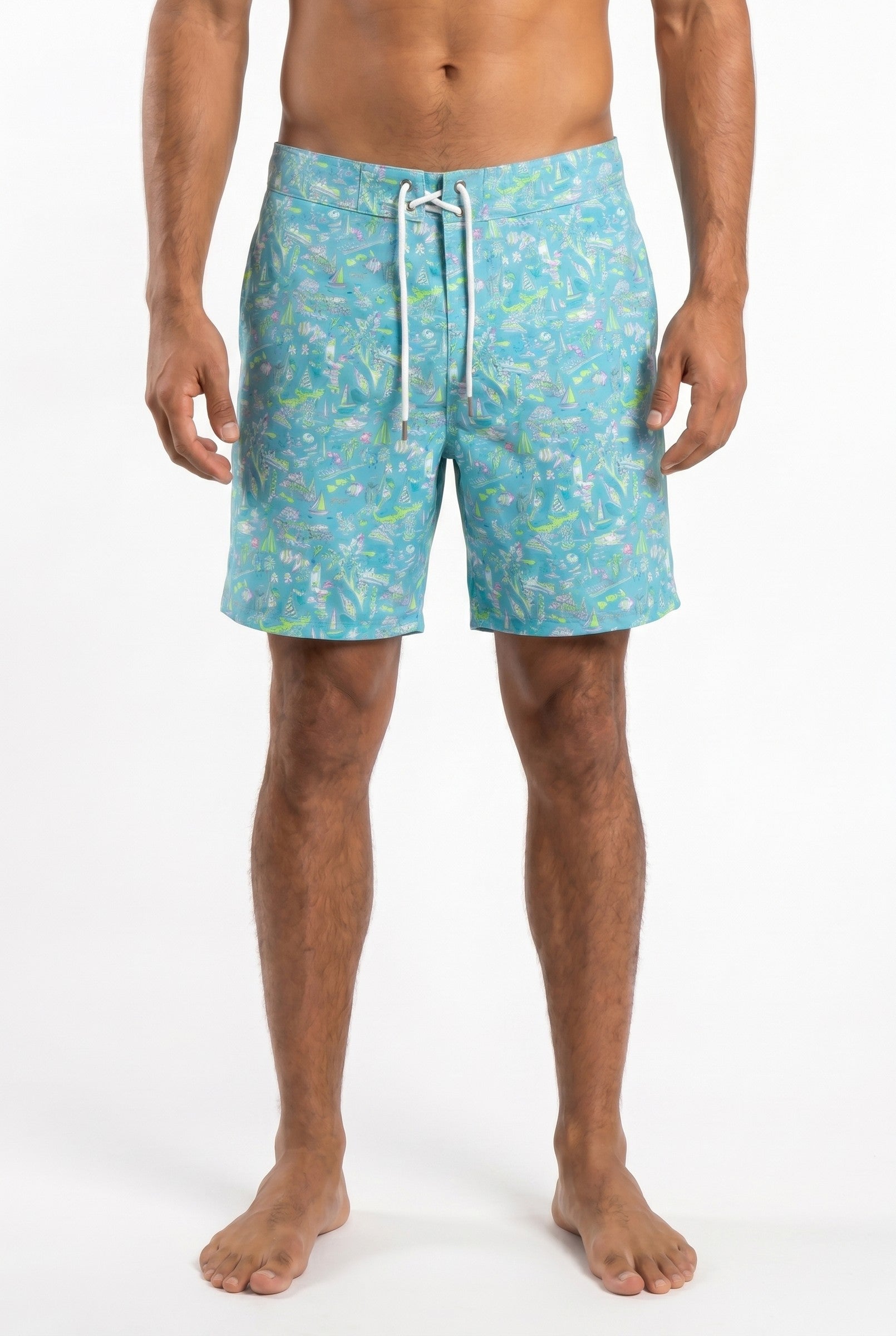 Men's Tropical Print Board Shorts | Blackstone London