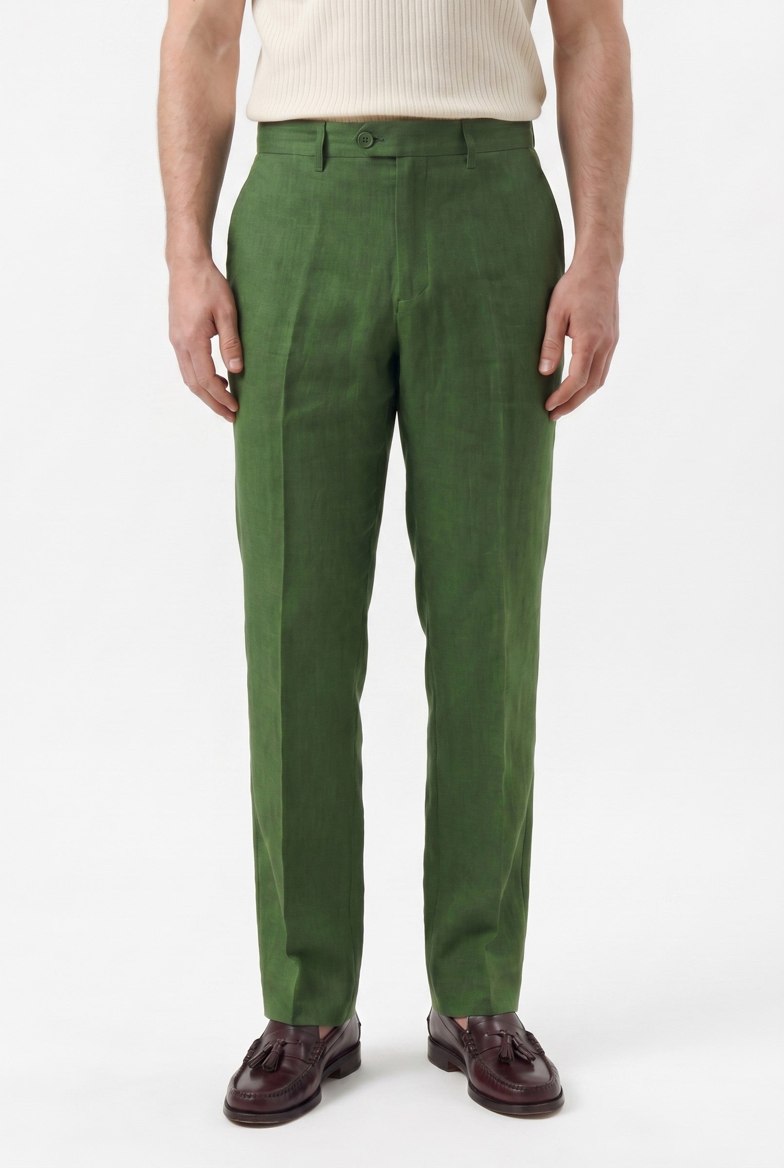 Men's Linen Tailored Trousers | Blackstone London