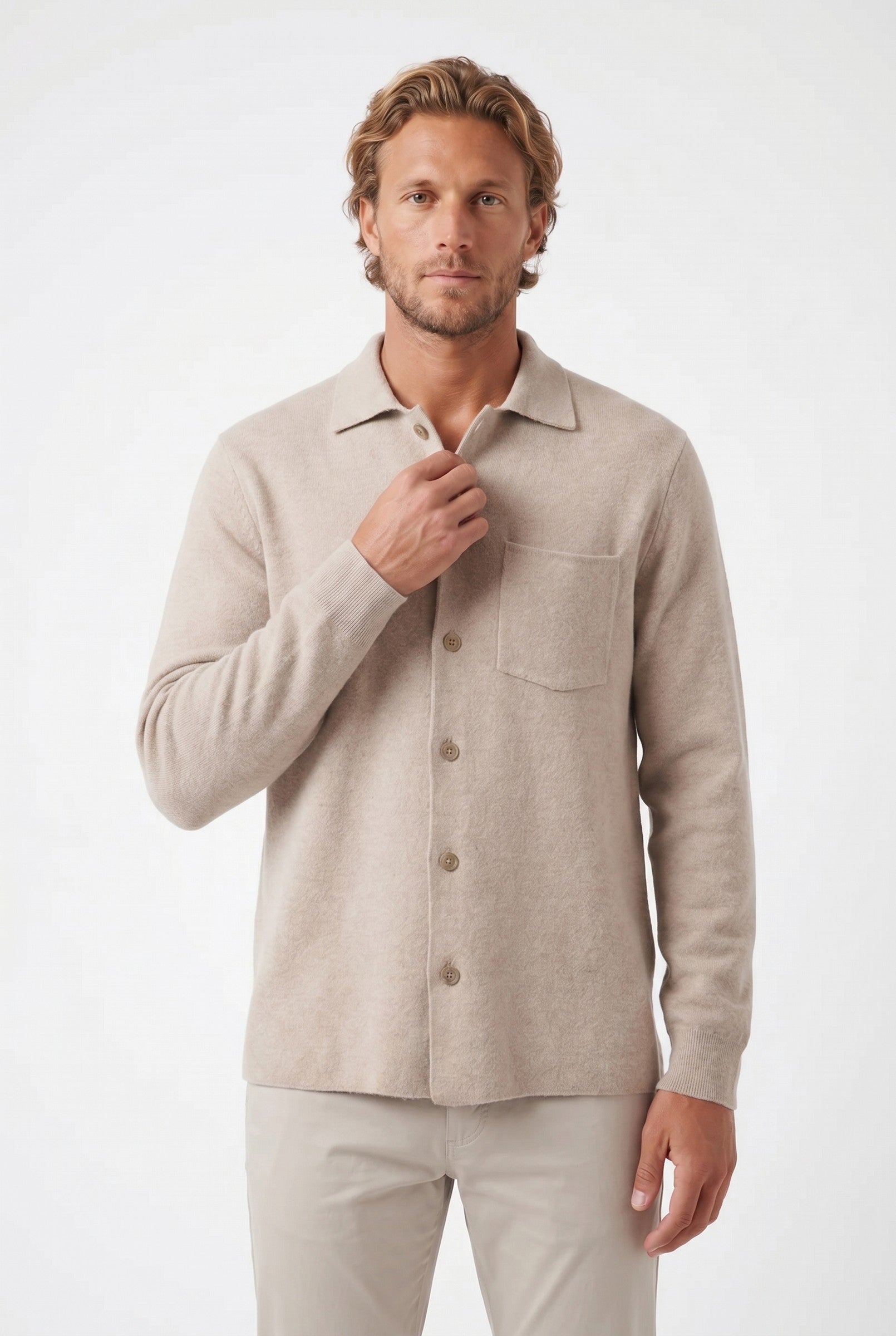 Men's Long Sleeve Knit Polo Shirt | Blackstone London