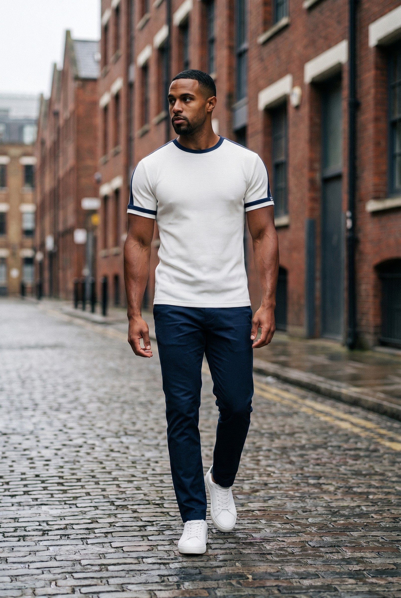 Men's Textured Colour Blocked T-Shirt | Blackstone London