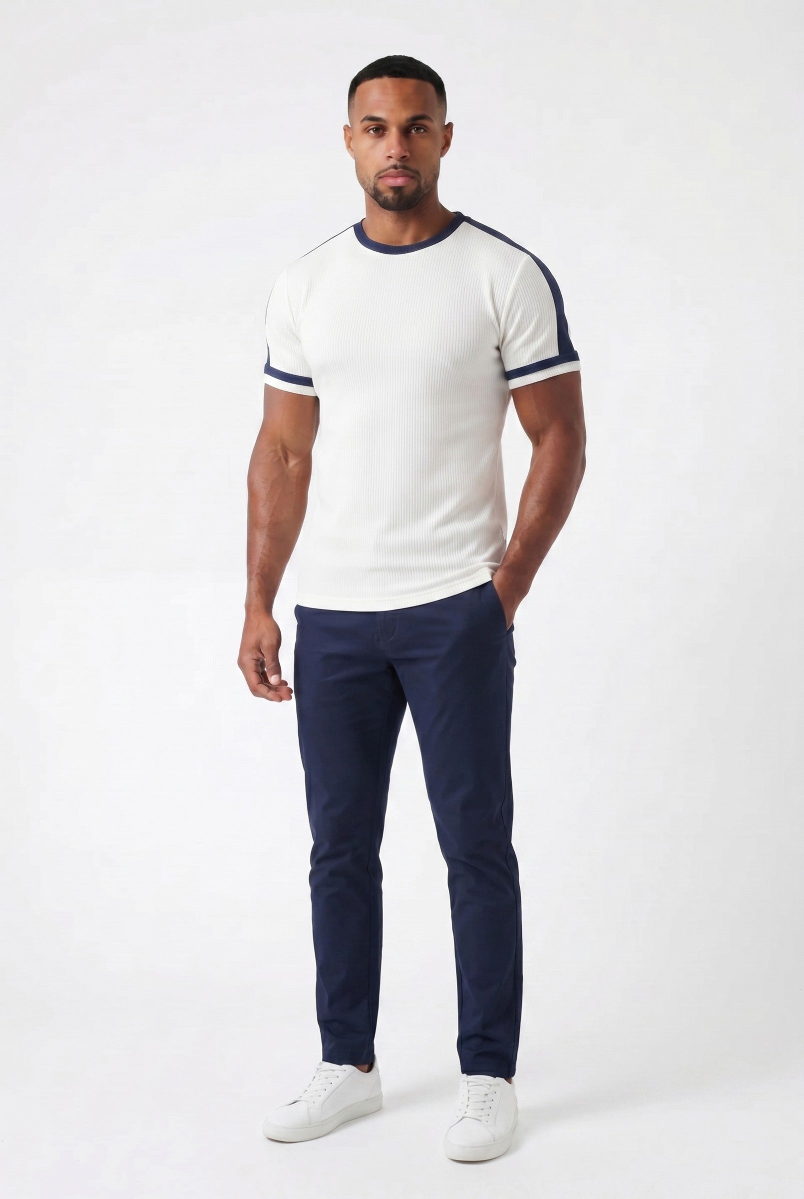 Men's Textured Colour Blocked T-Shirt | Blackstone London