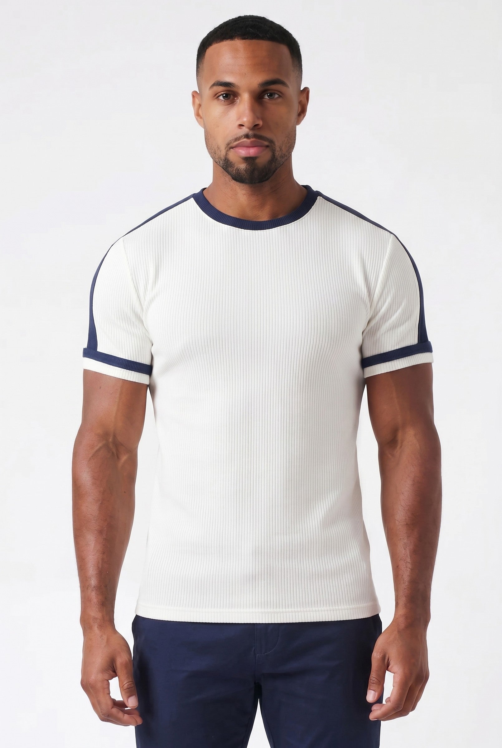 Men's Textured Colour Blocked T-Shirt | Blackstone London