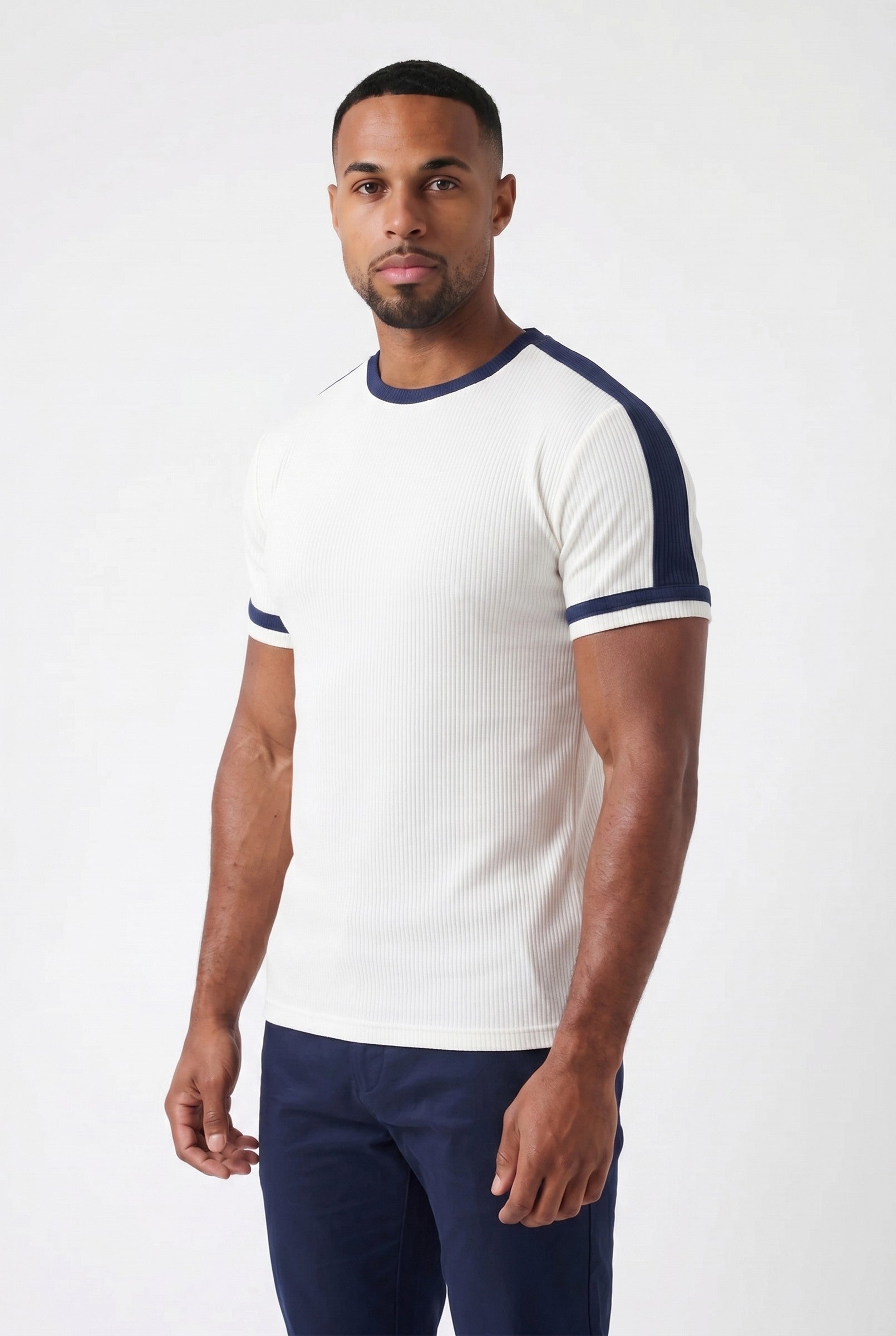 Men's Textured Colour Blocked T-Shirt | Blackstone London