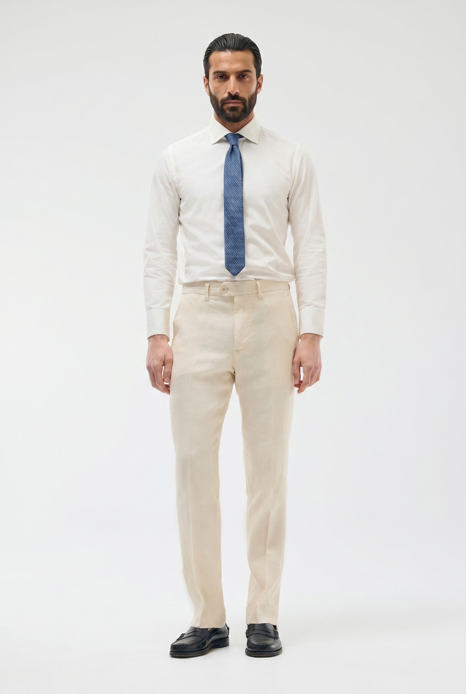 Men's Linen Tailored Trousers | Blackstone London