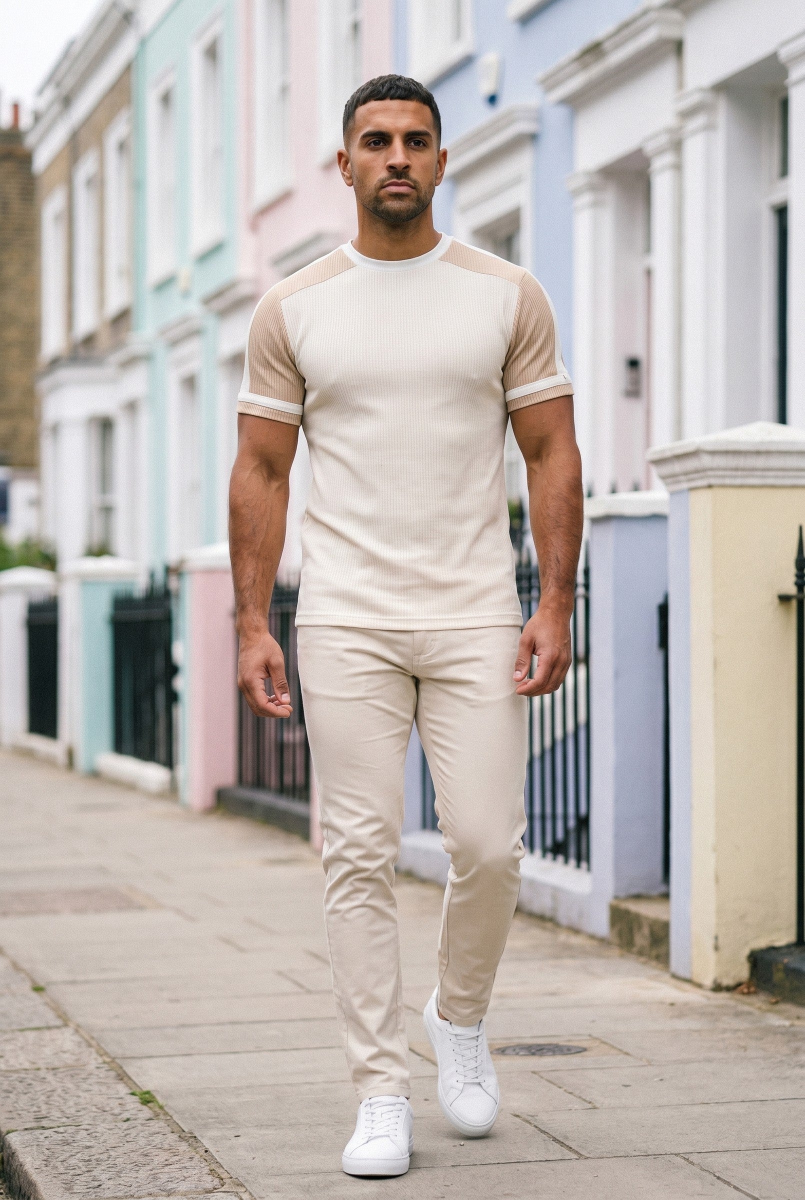 Men's Textured Colour Blocked T-Shirt | Blackstone London
