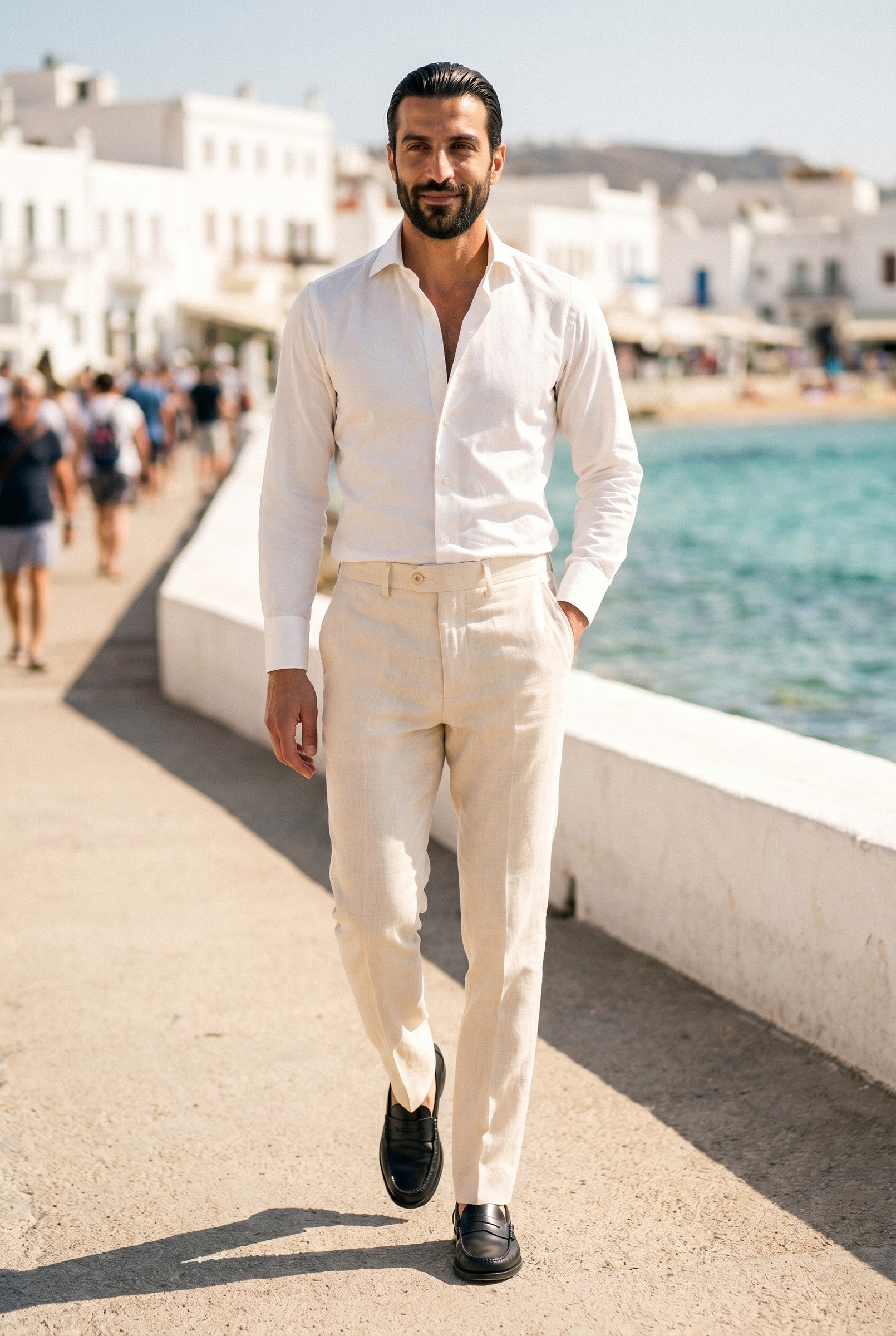 Men's Linen Tailored Trousers | Blackstone London