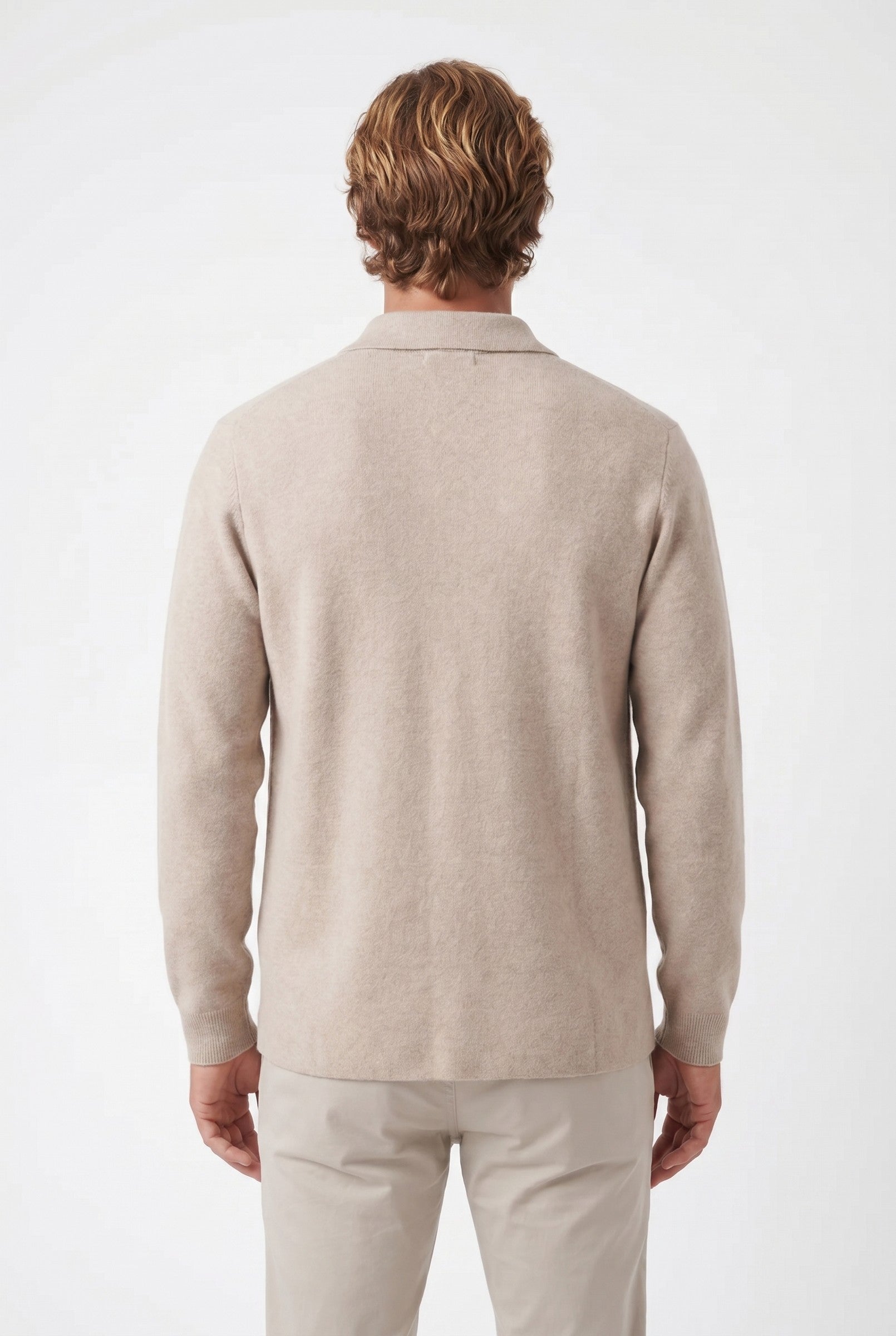 Men's Long Sleeve Knit Polo Shirt | Blackstone London