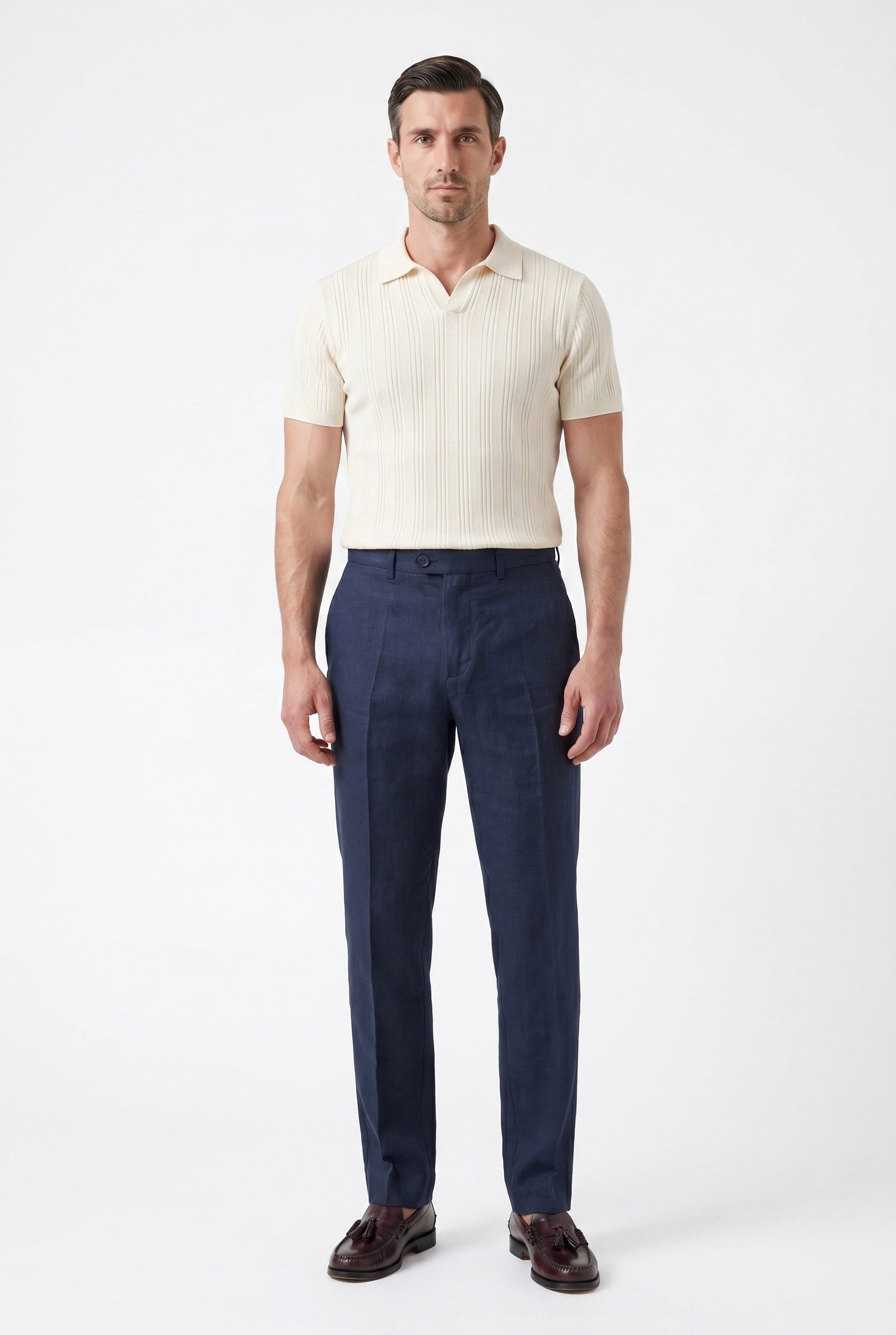 Men's Linen Tailored Trousers | Blackstone London