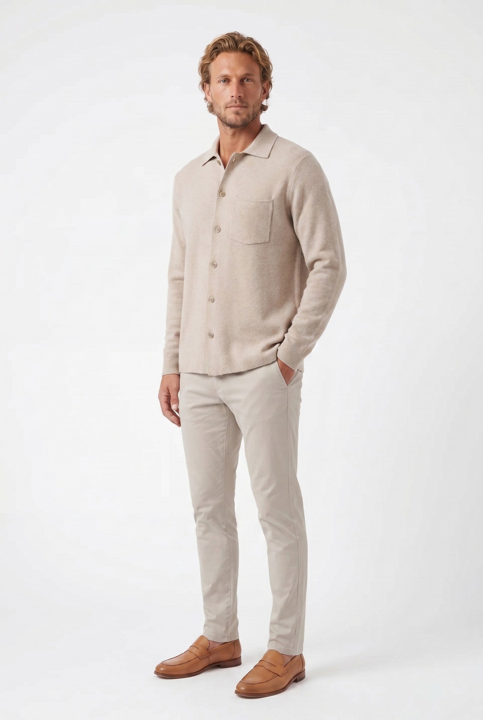 Men's Long Sleeve Knit Polo Shirt | Blackstone London